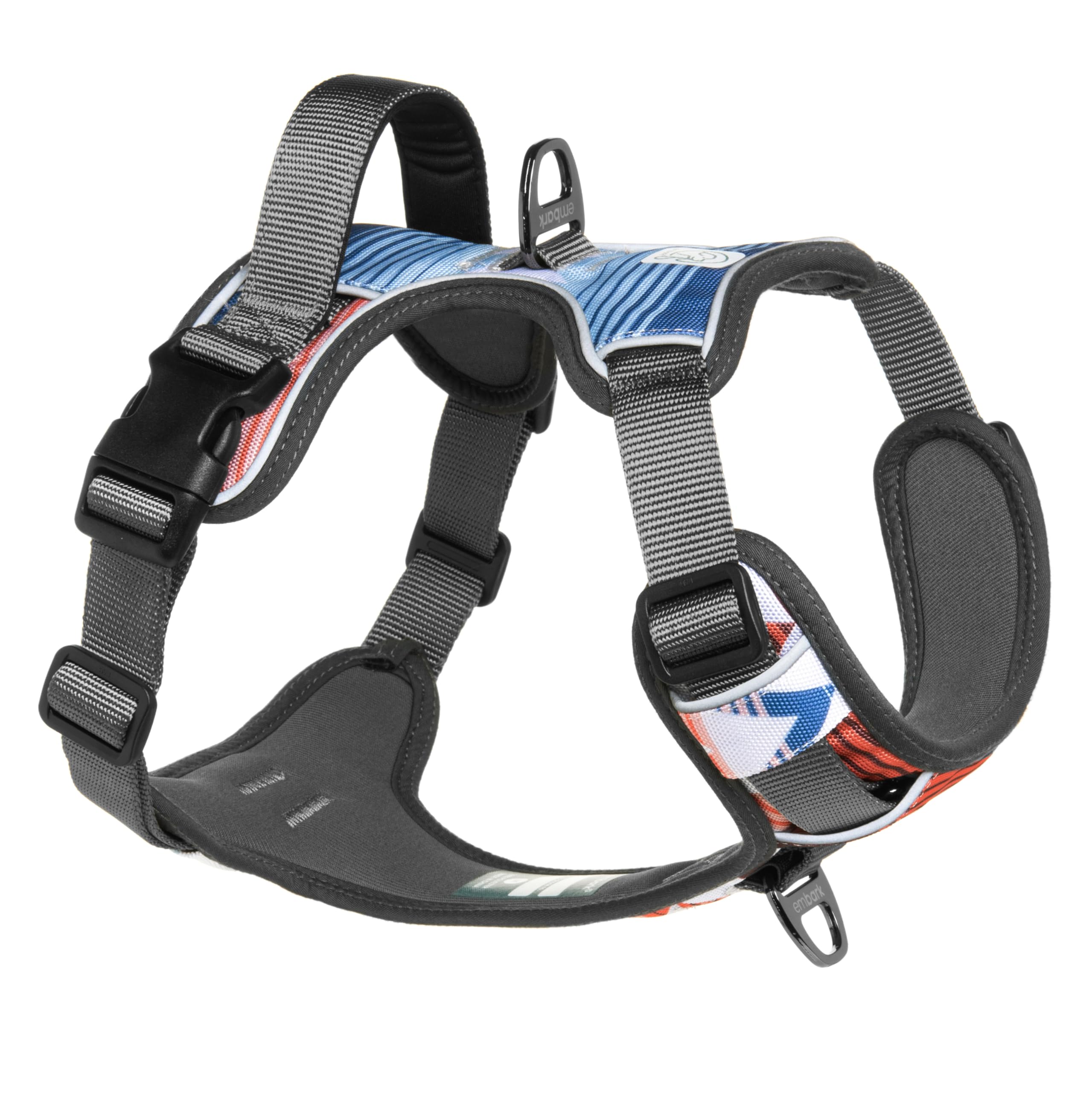 Embark Adventure Dog Harness, Reflective Trim No Pull Dog Harnesses For Small Sized Dogs - Military Grade Nylon, Front Clip Dog Harness With Gel Lined Handle. Soft & Padded Puppy Dog Harnesses.