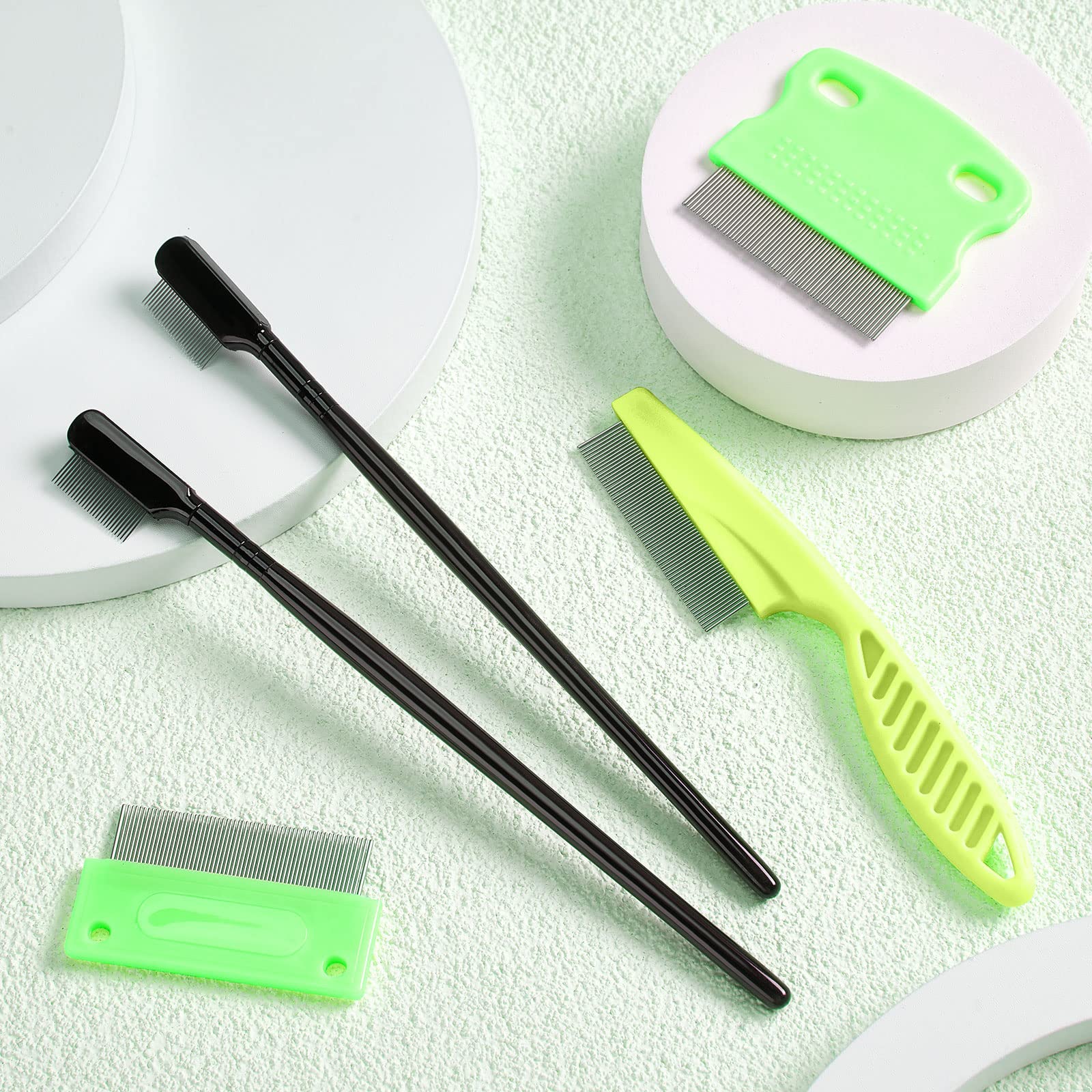 5 Pieces Dog Eye Combs Tear Stain Remover Combs Pet Grooming Comb For Small Dogs Gently Removing Eye Mucus And Crust (Green, Bla