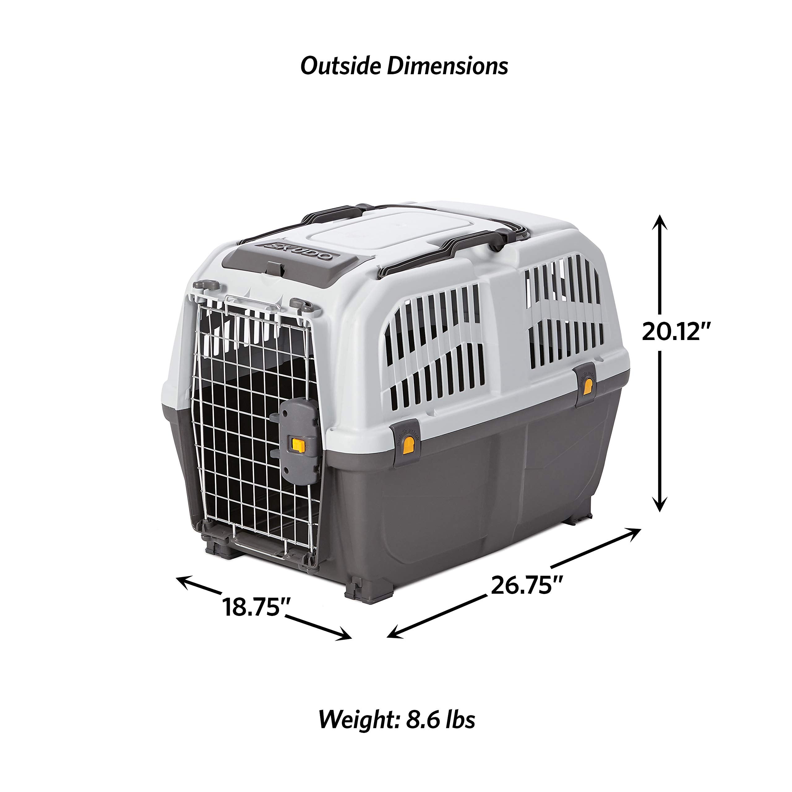 Midwest Homes For Pets Skudo Plastic Carrier, 27-Inch Ideal For Small / Medium Dog Breeds With An Adult Weight Of 26-35 Pounds