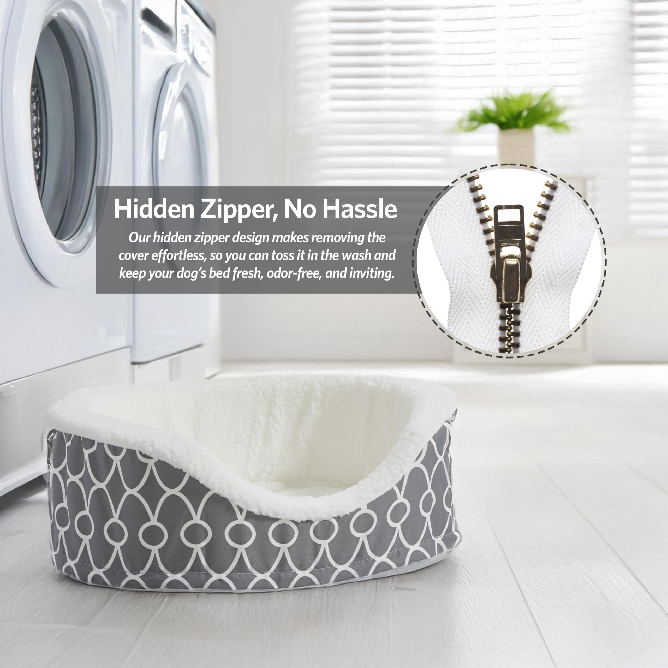 Midwest Homes For Pets Orthoperdic Egg-Crate Nesting Pet Bed W/ Teflon Fabric Protector, Small Gray