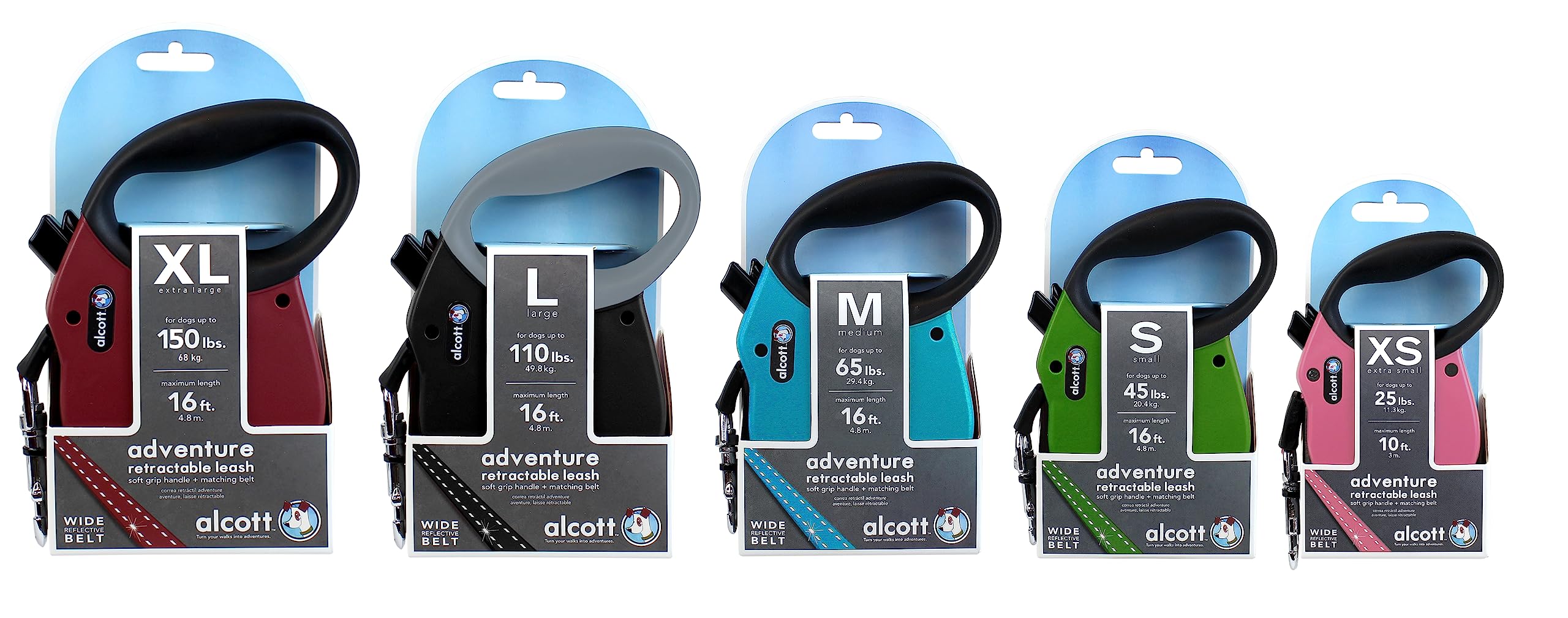 Alcott Adventure Retractable Leash, Extra Small, Green