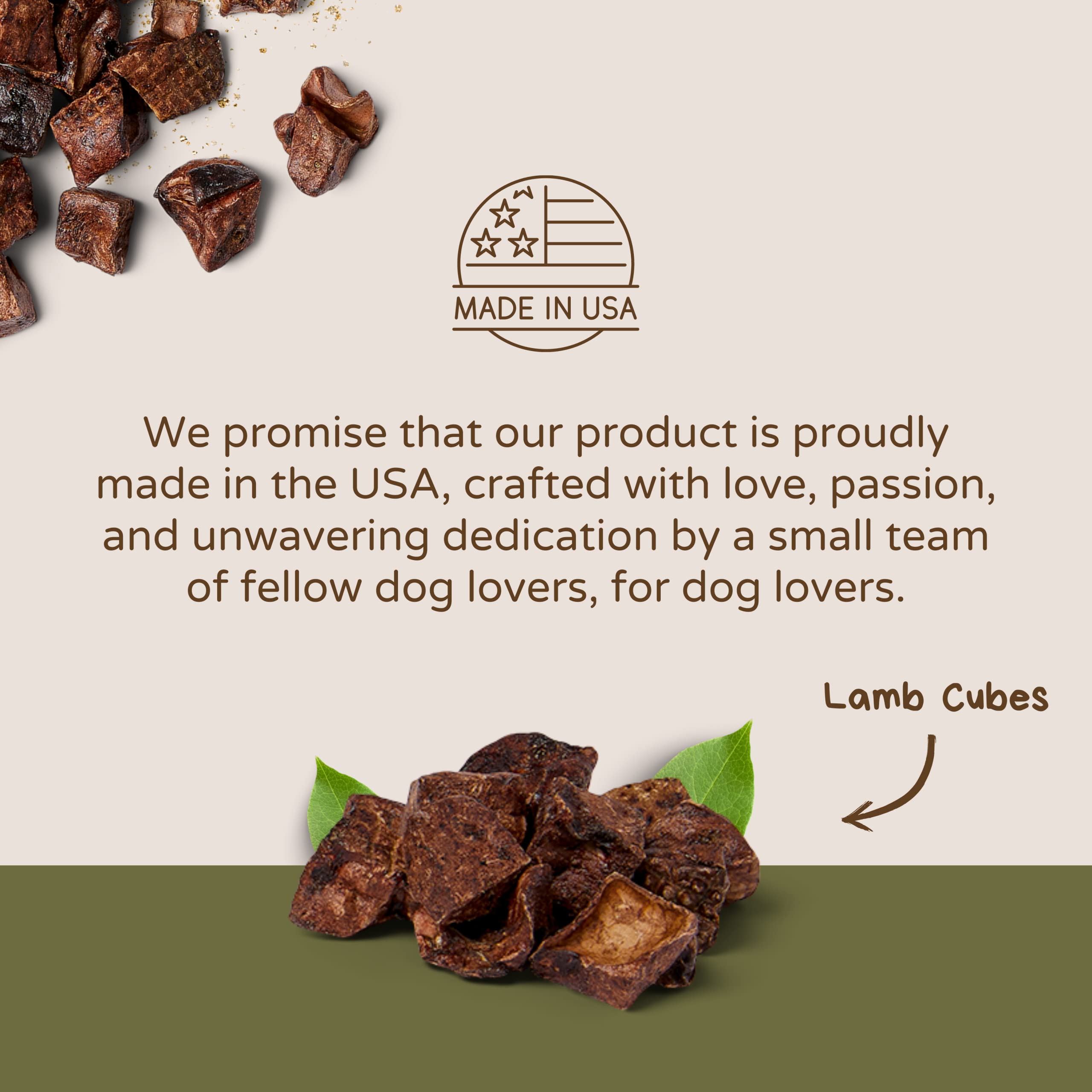 Boulder Dog Food Company Lamb Cubes - All Natural Dog Treats, Grain-Free, 5oz