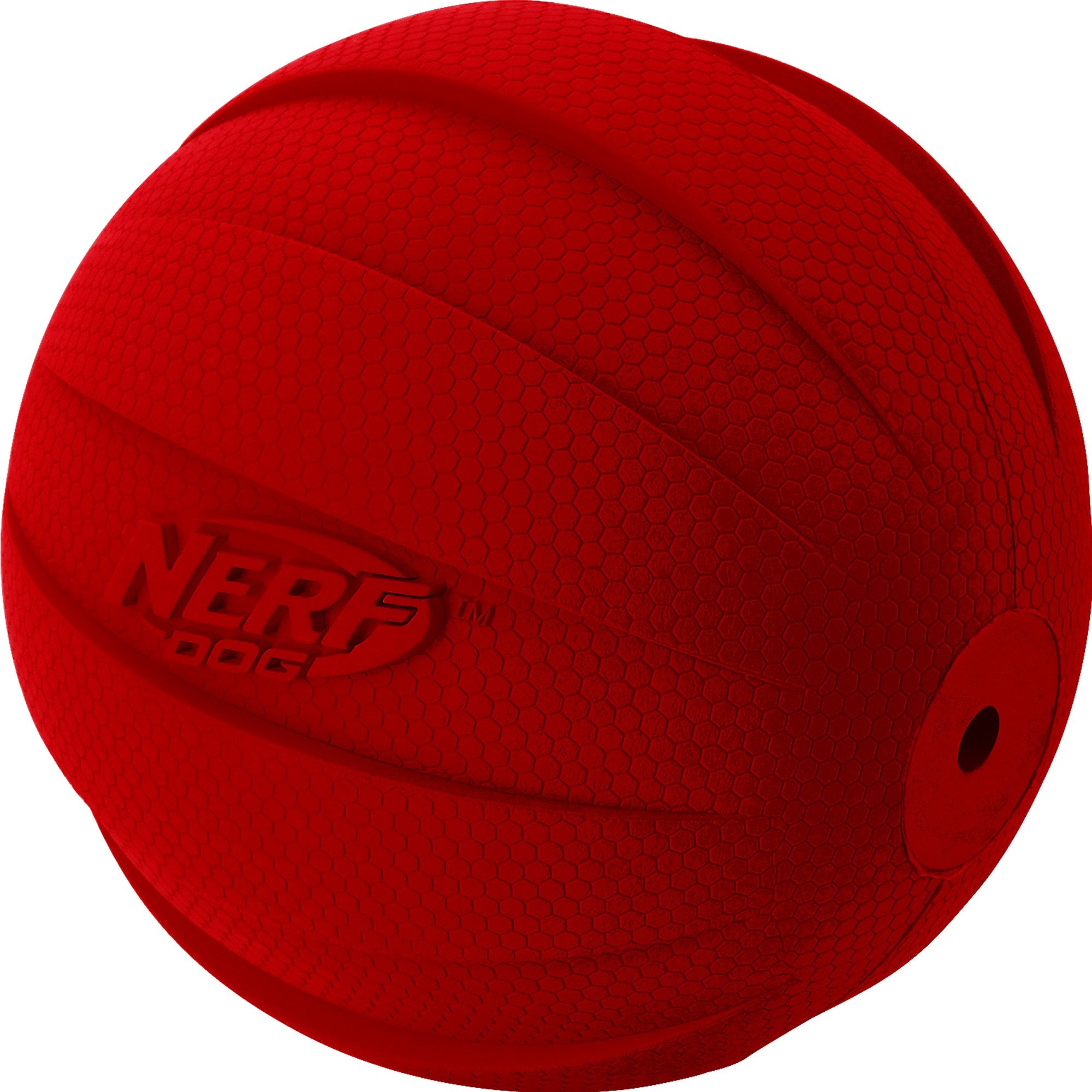 Nerf Dog Rubber Ball Dog Toy With Interactive Squeaker, Lightweight, Durable And Water Resistant, 4 Inch Diameter For Medium/Lar