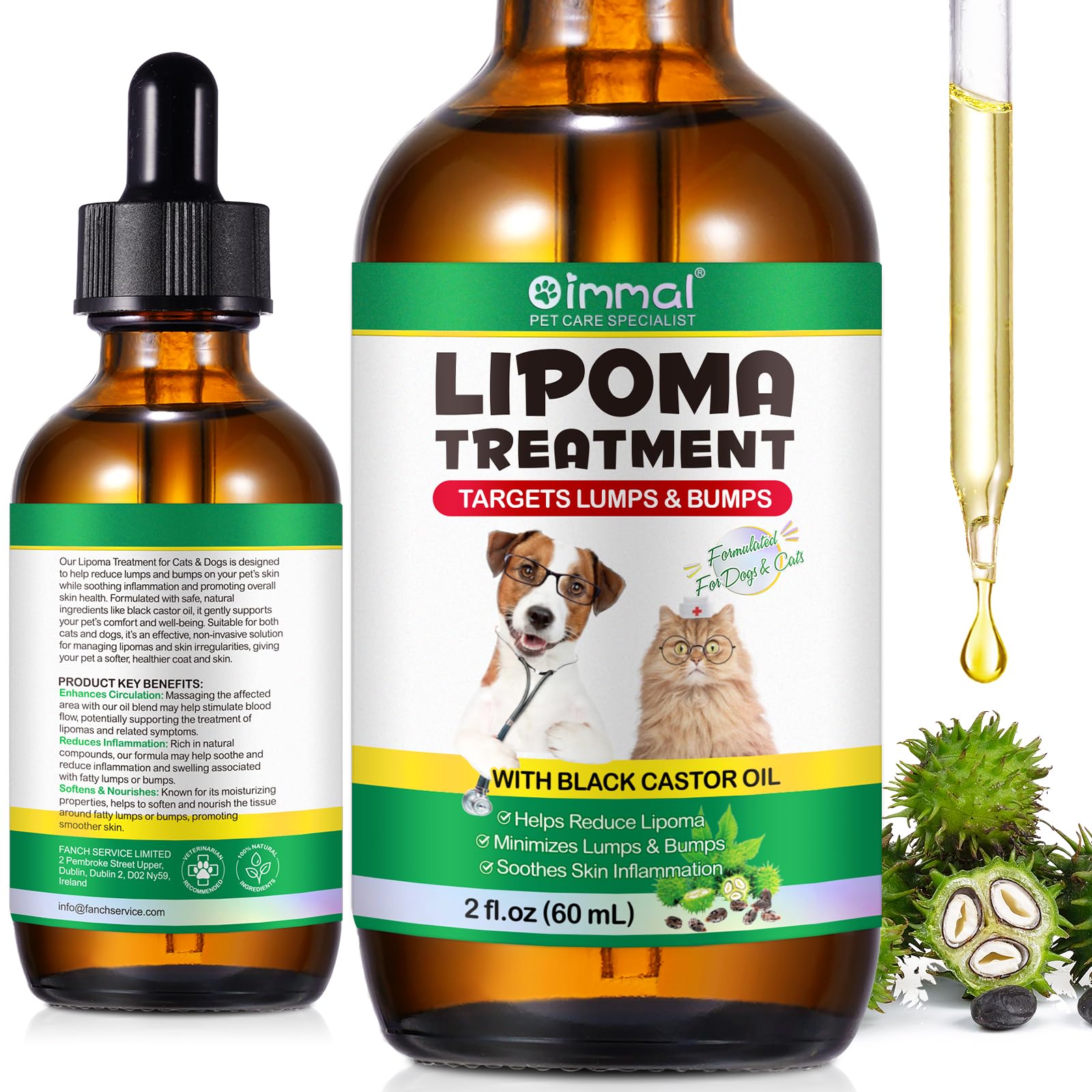Lipoma Treatment Targets Guard for Dogs Lumps and Bumps 2 fl.oz, Lipoma Treatment for Dogs Cats, Soften Fatty Lumps & Bumps, Cas