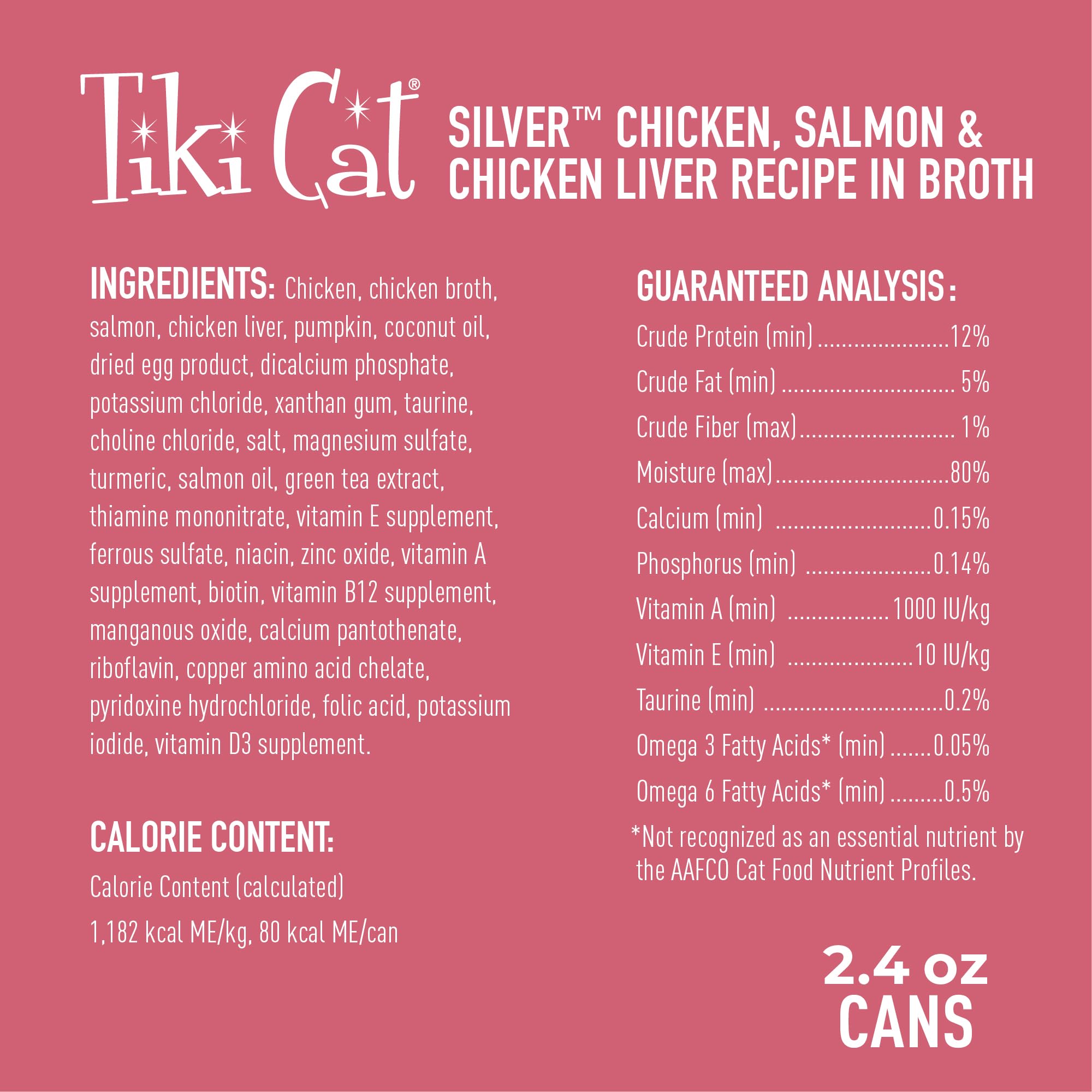 Tiki Cat Silver Comfort Mousse + Shreds, Chicken, Salmon & Chicken Liver Recipe, Immune System Support Formulated for Older Cats