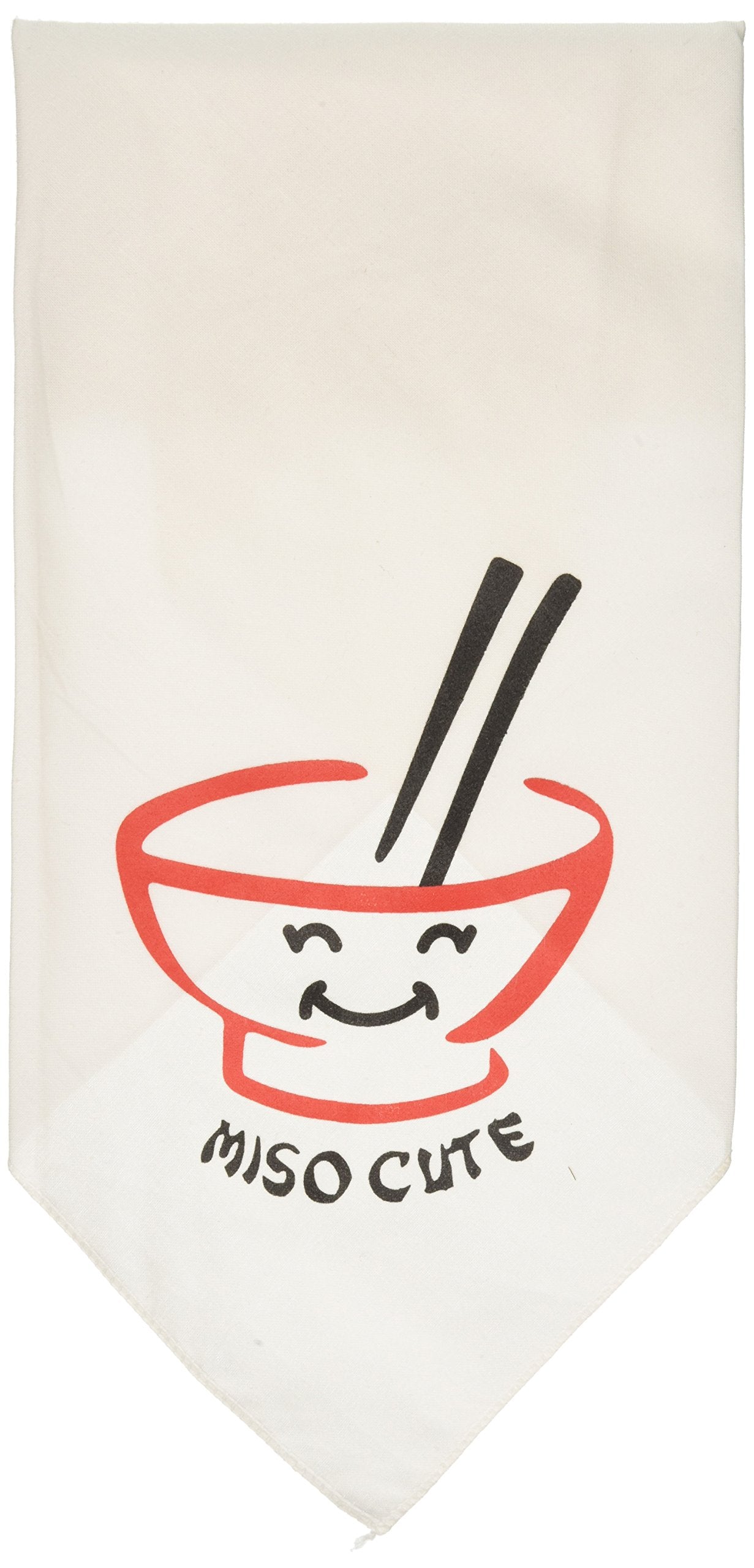 Mirage Pet Products Miso Cute Screen Print Bandana, Large, White