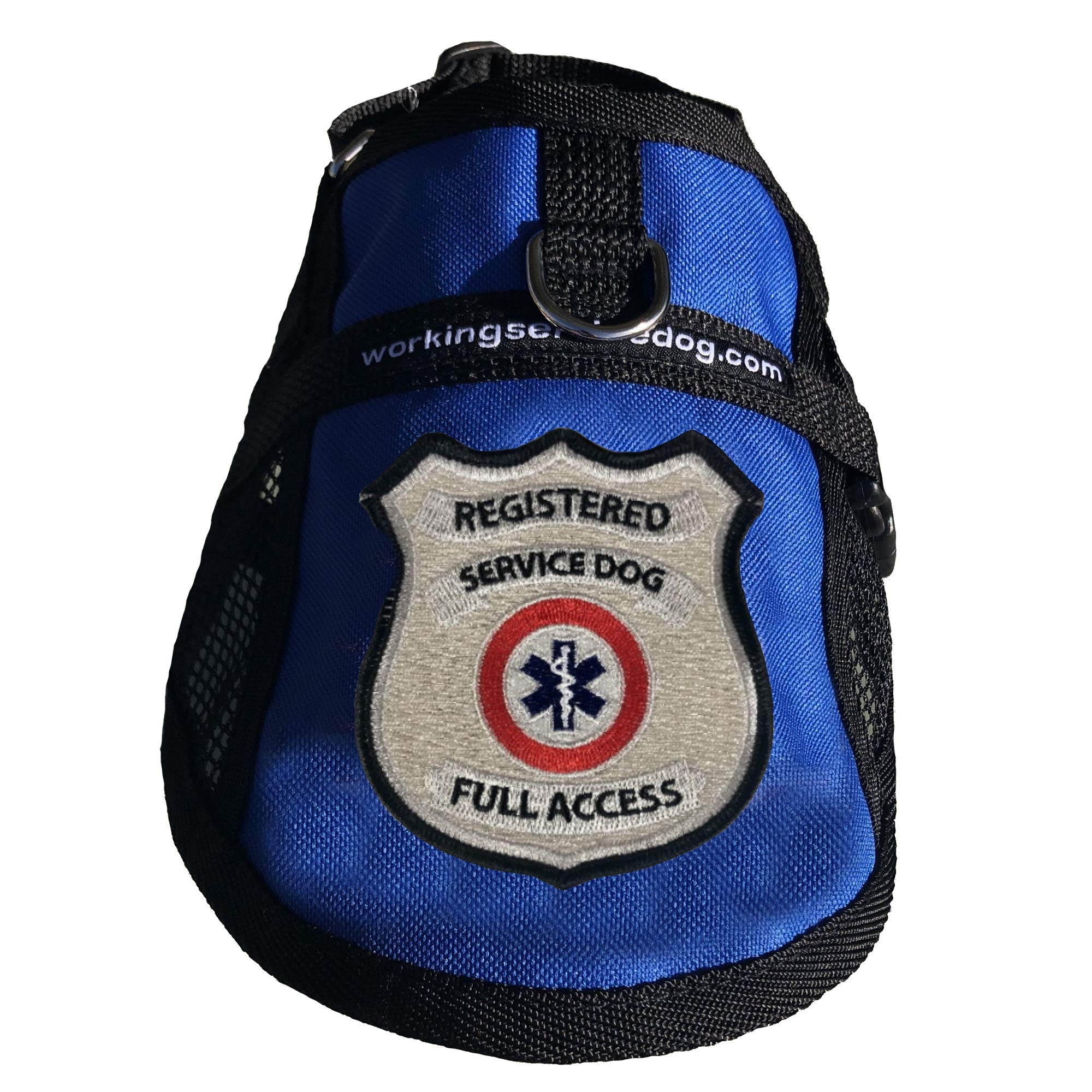 Registered Service Dog Mesh Harness Vest - Includes 5 Federal Law Cards (28-31' Girth, Blue)