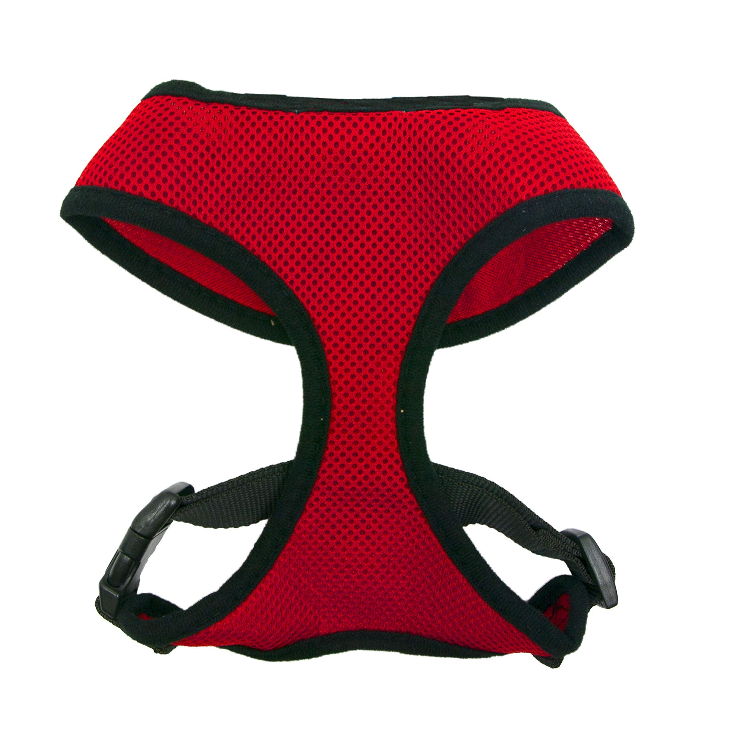 Four Paws Walk-About Comfort Control No-Pull Harness For Dogs, Adjustable Soft Padded Breathable Air Mesh Dog Vest For Walking, Red, Large
