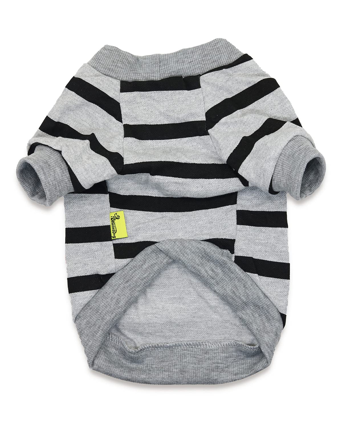 French Bulldog & Boston Terrier Clothes: Boys' Small Dog Striped T-Shirt, Grey