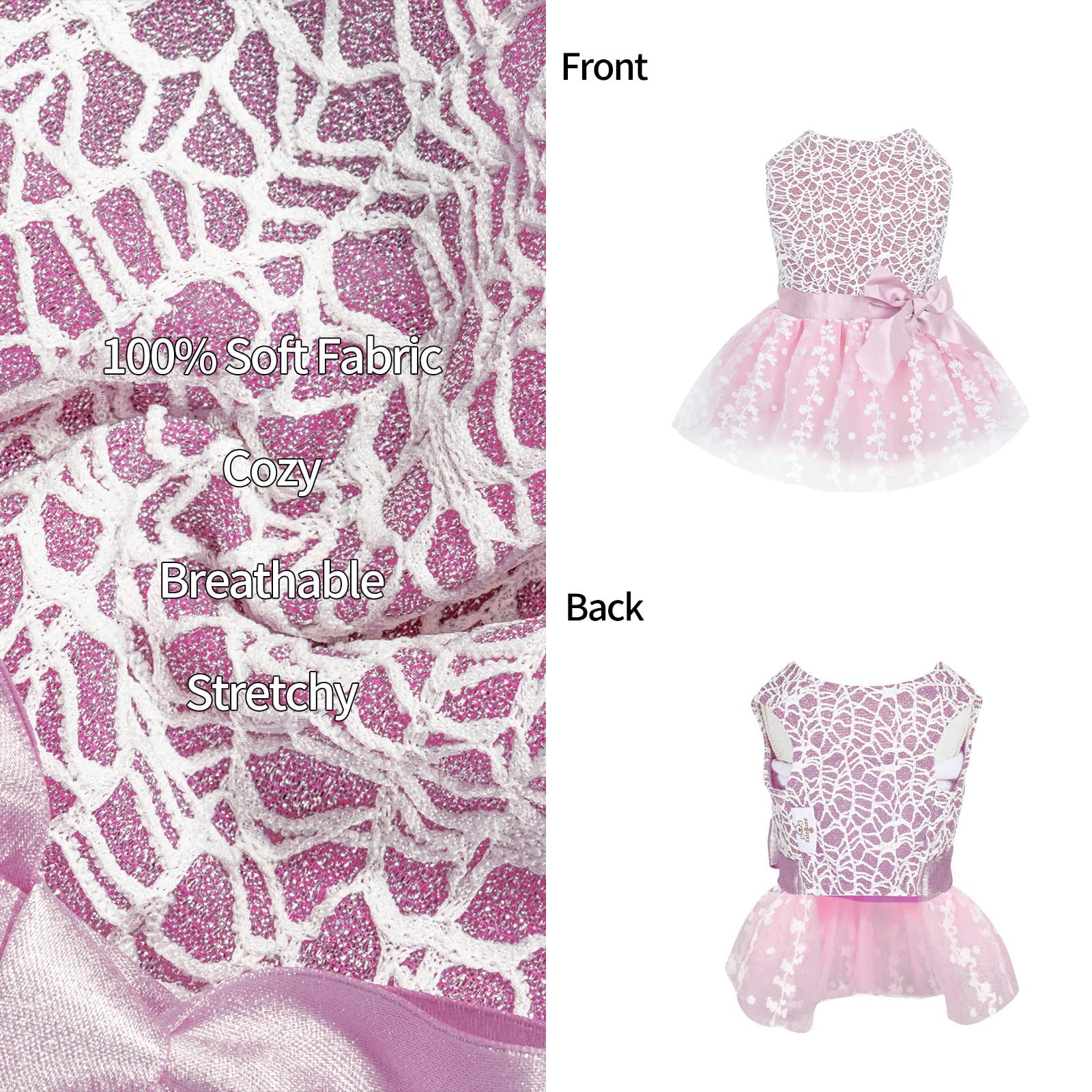 Cutebone Dog Birthday Dress Girl Puppy Skirt Tutu Cat Wedding Outfit Pet Party Clothes For Small Dogs Costume Dd16S