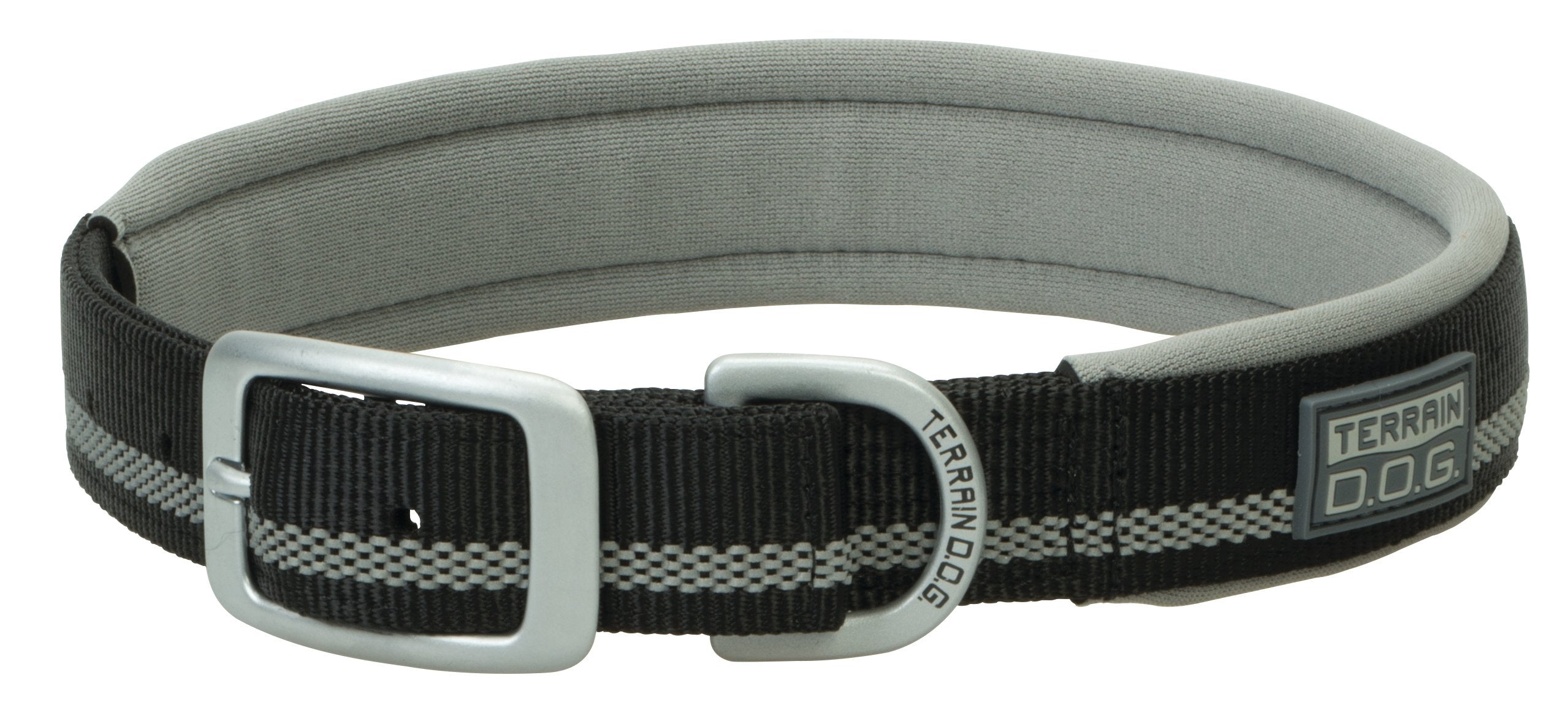 Terrain D.O.G. Reflective Neoprene Lined Dog Collar, 21' (19 - 22 In., 1 In. Width), Black