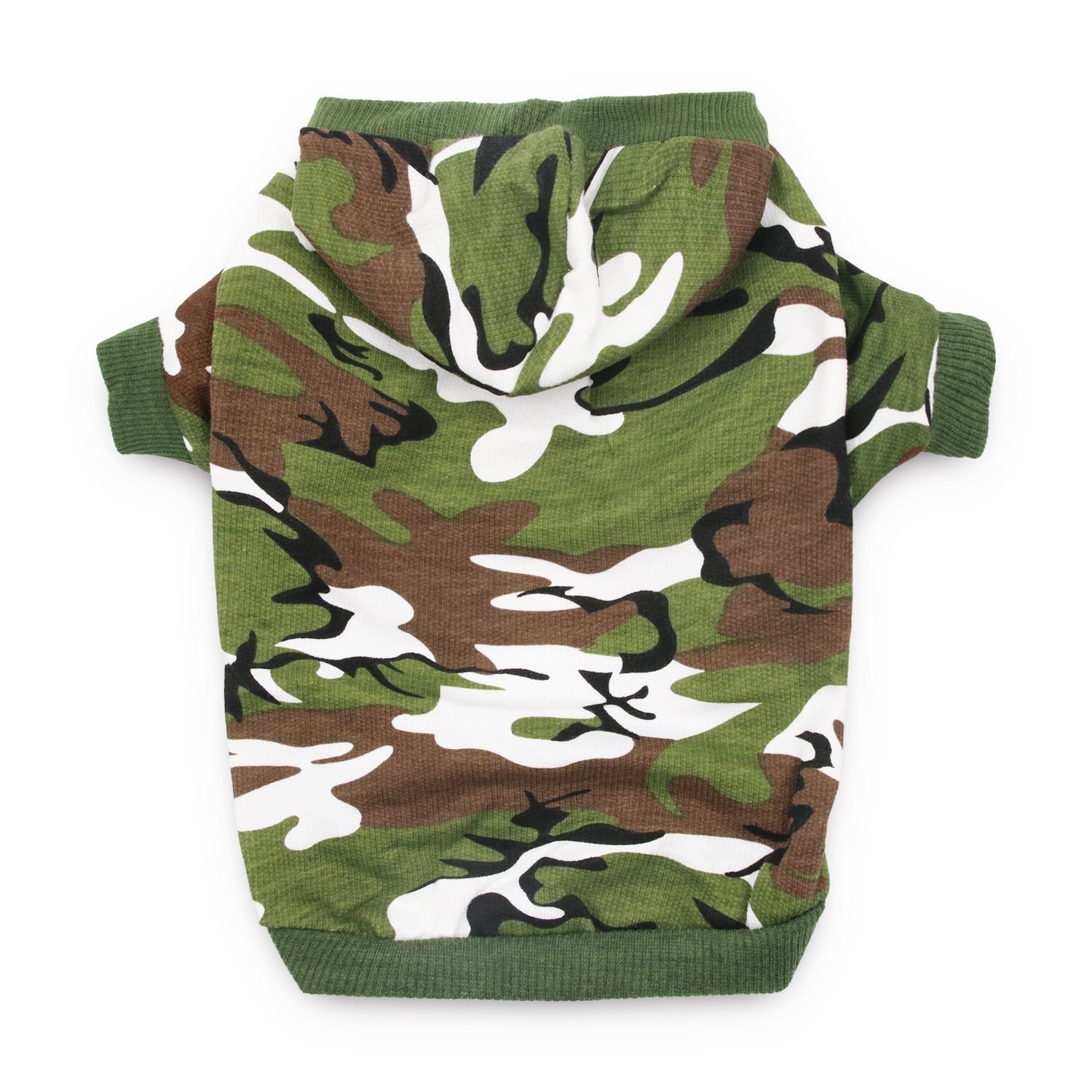Droolingdog Boy Dog Shirts: Dog Cat Clothing - Camo Hoodie & T Shirt For Small, Medium Dogs, Green