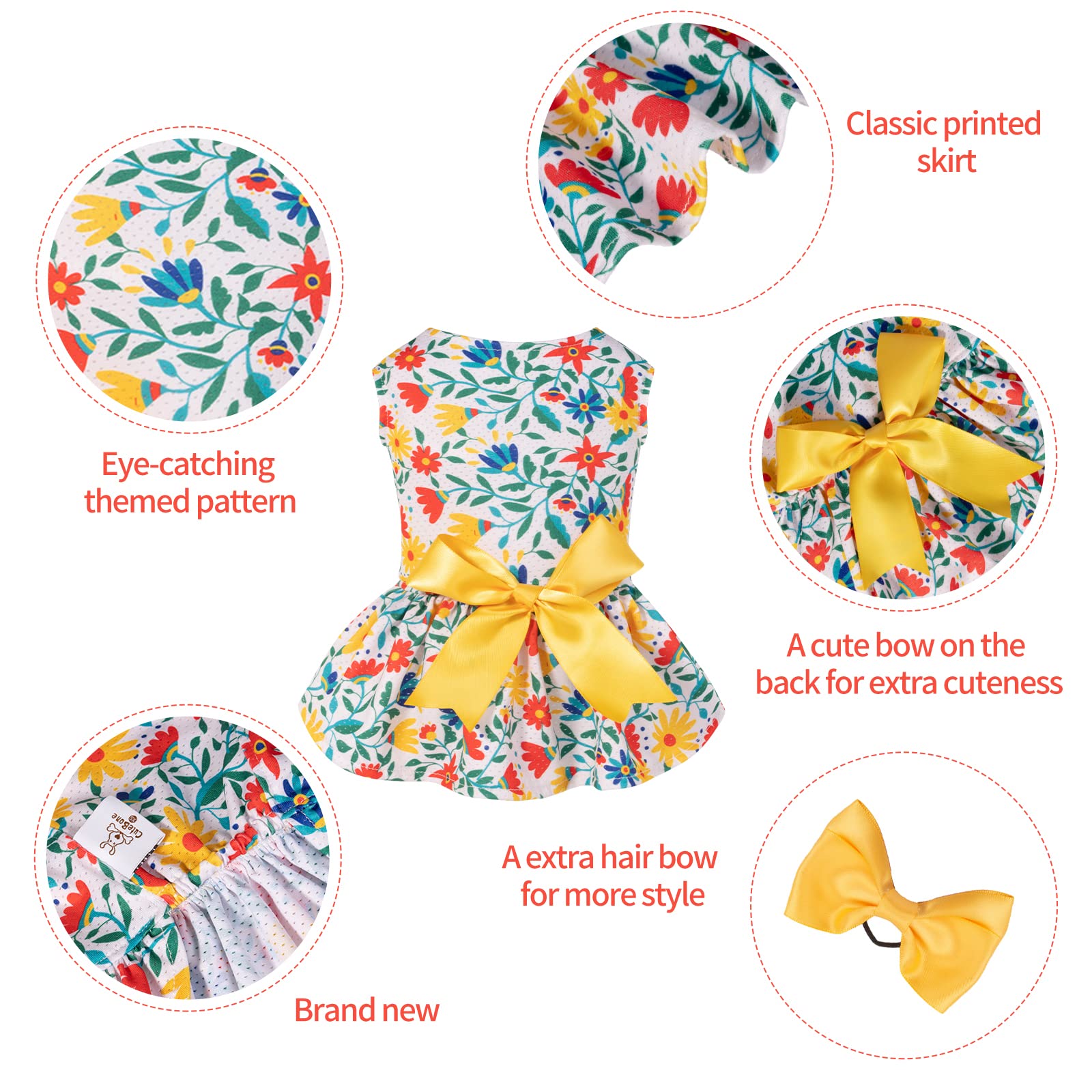 Cutebone Dog Mesh Dress Puppy Sundress Pet Outfit Summer Fashion For Small Dogs Girl Cat Clothes Bf20S