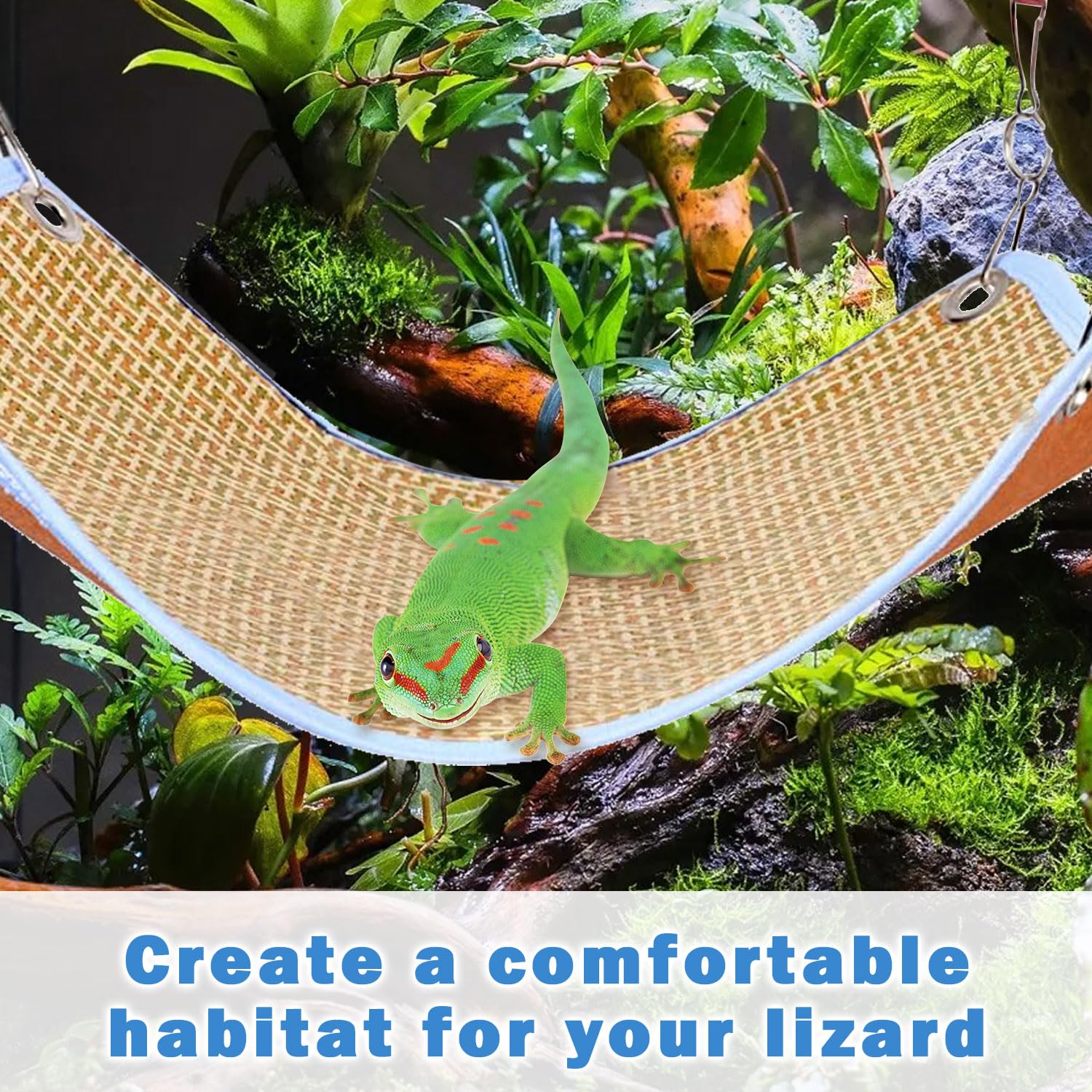 Teladeshx Reptile Hammock Bearded Dragon Sleeping Mat Hammock Suitable For Lguanas, Axolotls, Anoles, Geckos, Snakes, Chameleon