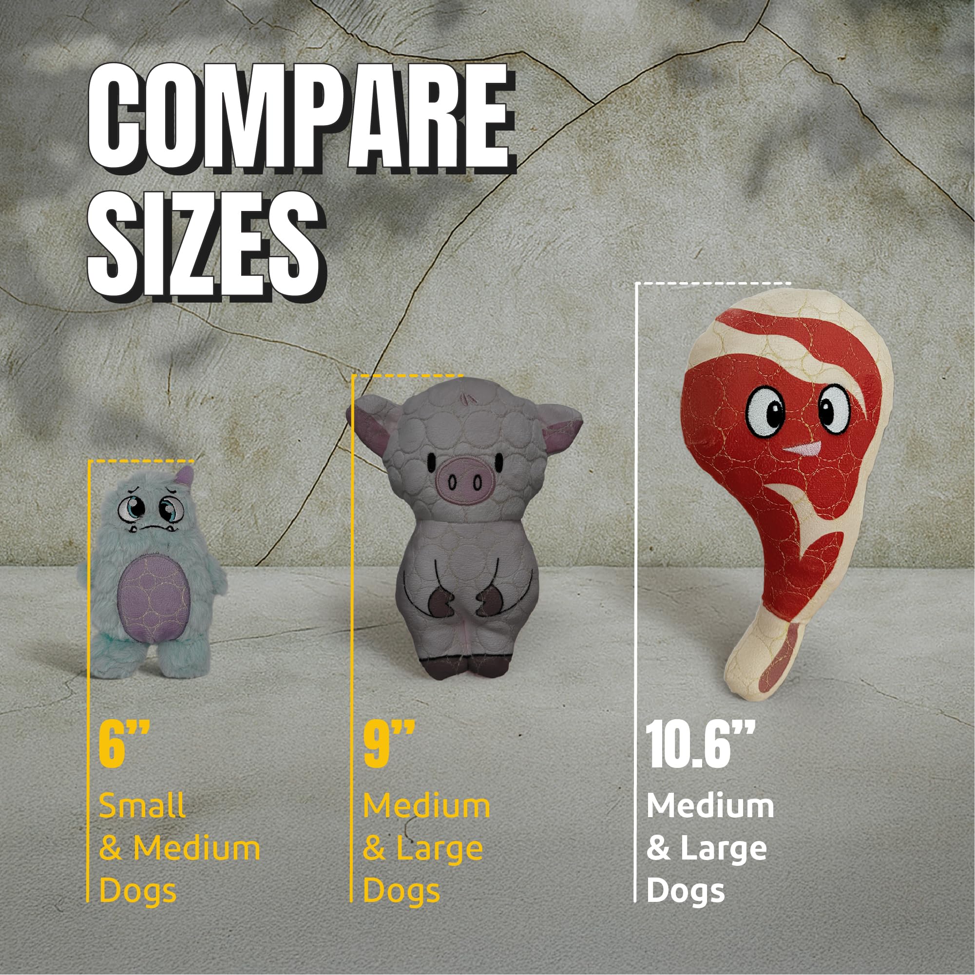 Bite Force - Durable & Strong Dog Toy Ribby with Squeaker, Kevlar-Reinforced Seams for Aggressive chewers- Red.