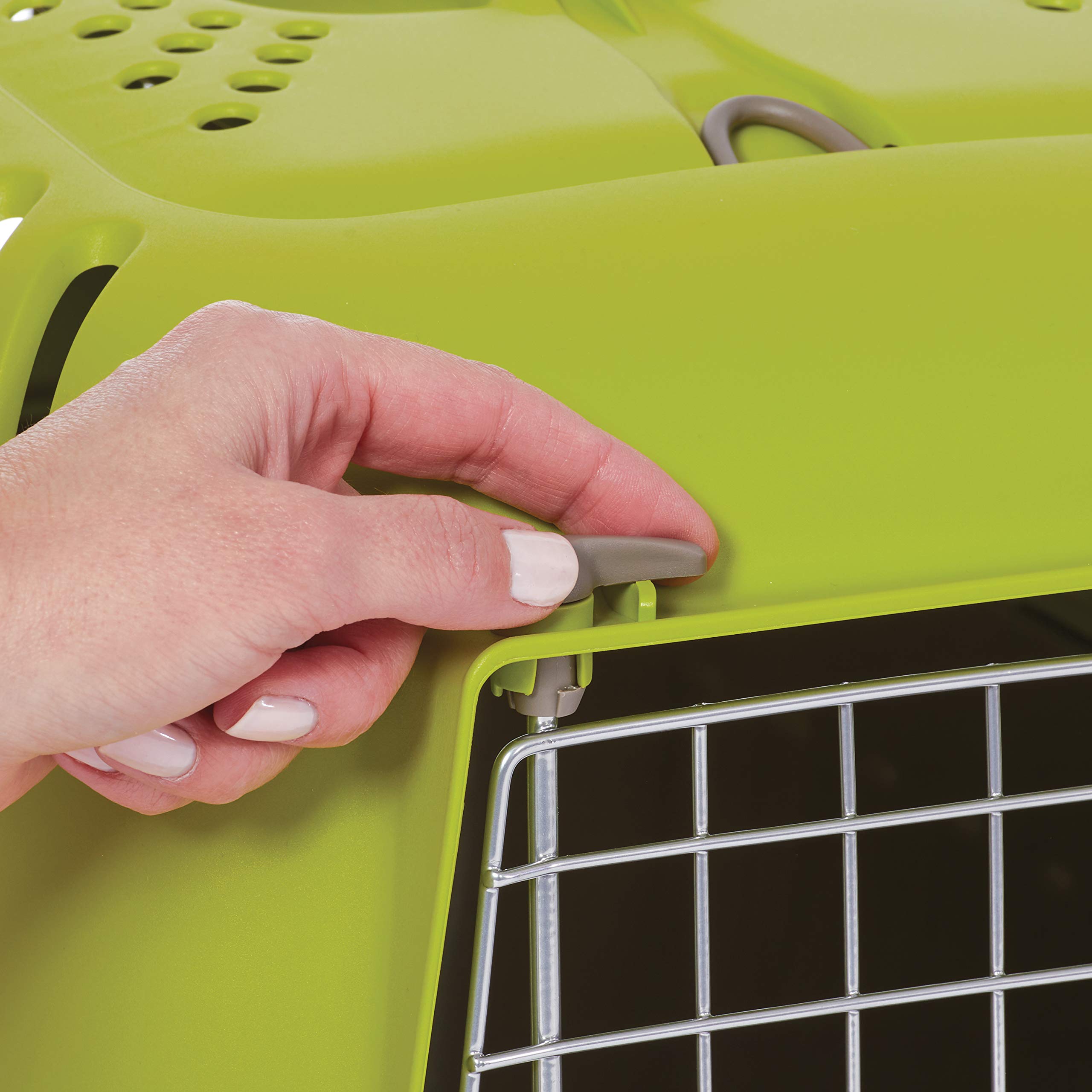 Midwest Homes For Pets Spree Travel Pet Carrier, Dog Carrier Features Easy Assembly And Not The Tedious Nut & Bolt Assembly Of Competitors, Green, 24-Inch Small Dog Breeds (1424Spg) (Pack Of 1)