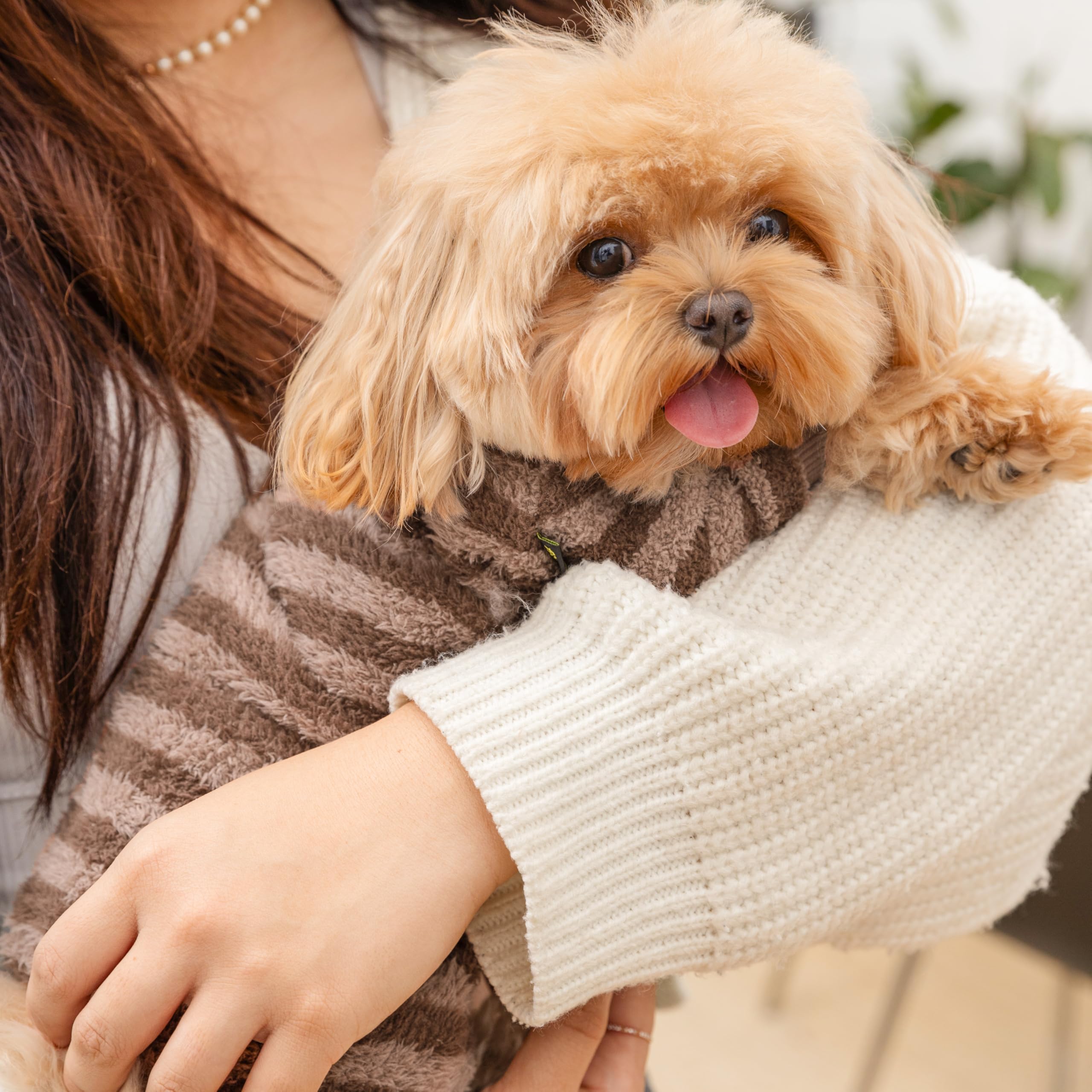 Fitwarm Fuzzy Fleece Striped Dog Pajamas, Dog Winter Clothes For Small Dogs Girl Boy, Velvet Dog Onesie, Soft Pet Jammies, Doggy