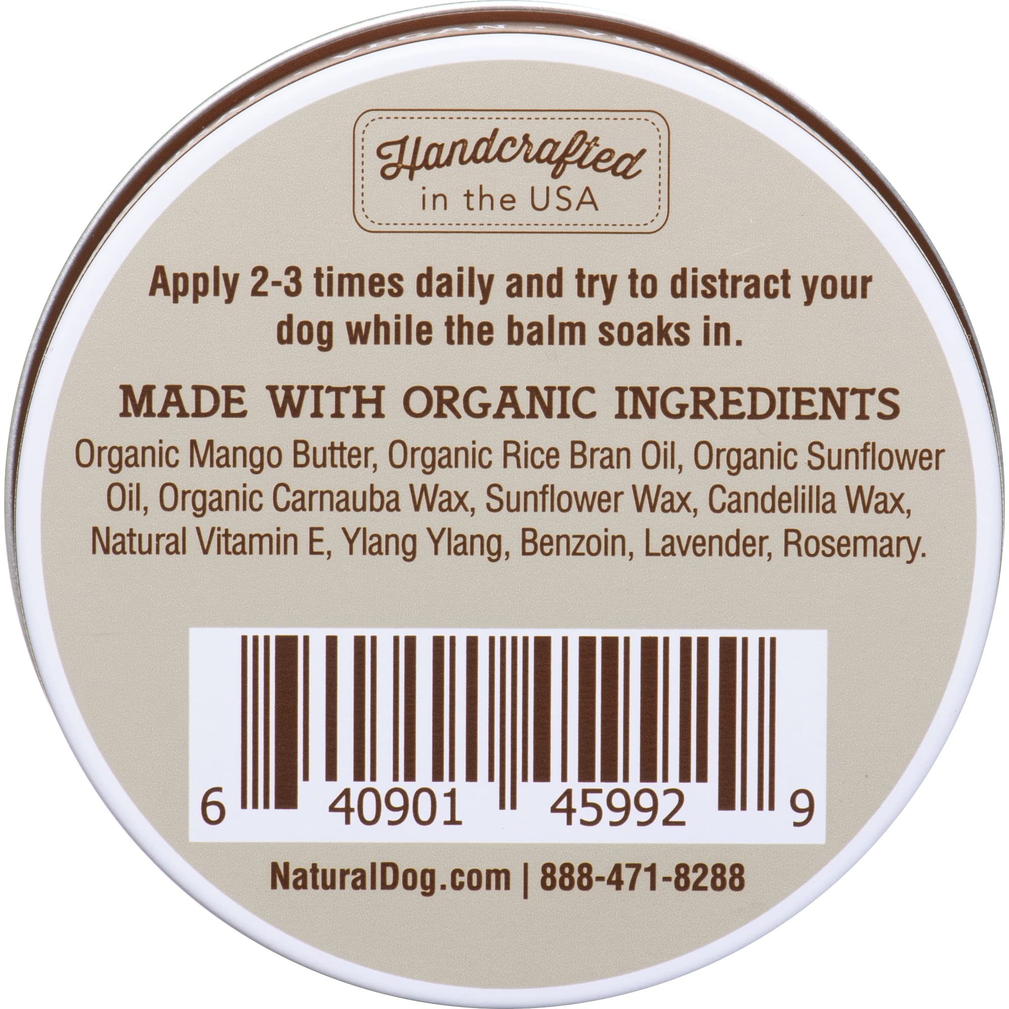 Natural Dog Company Pawtection Dog Paw Balm Tin, Protects Paws From Hot Surfaces, Sand, Salt, & Snow, Organic, All Natural Ingredients (4 Oz Tin)