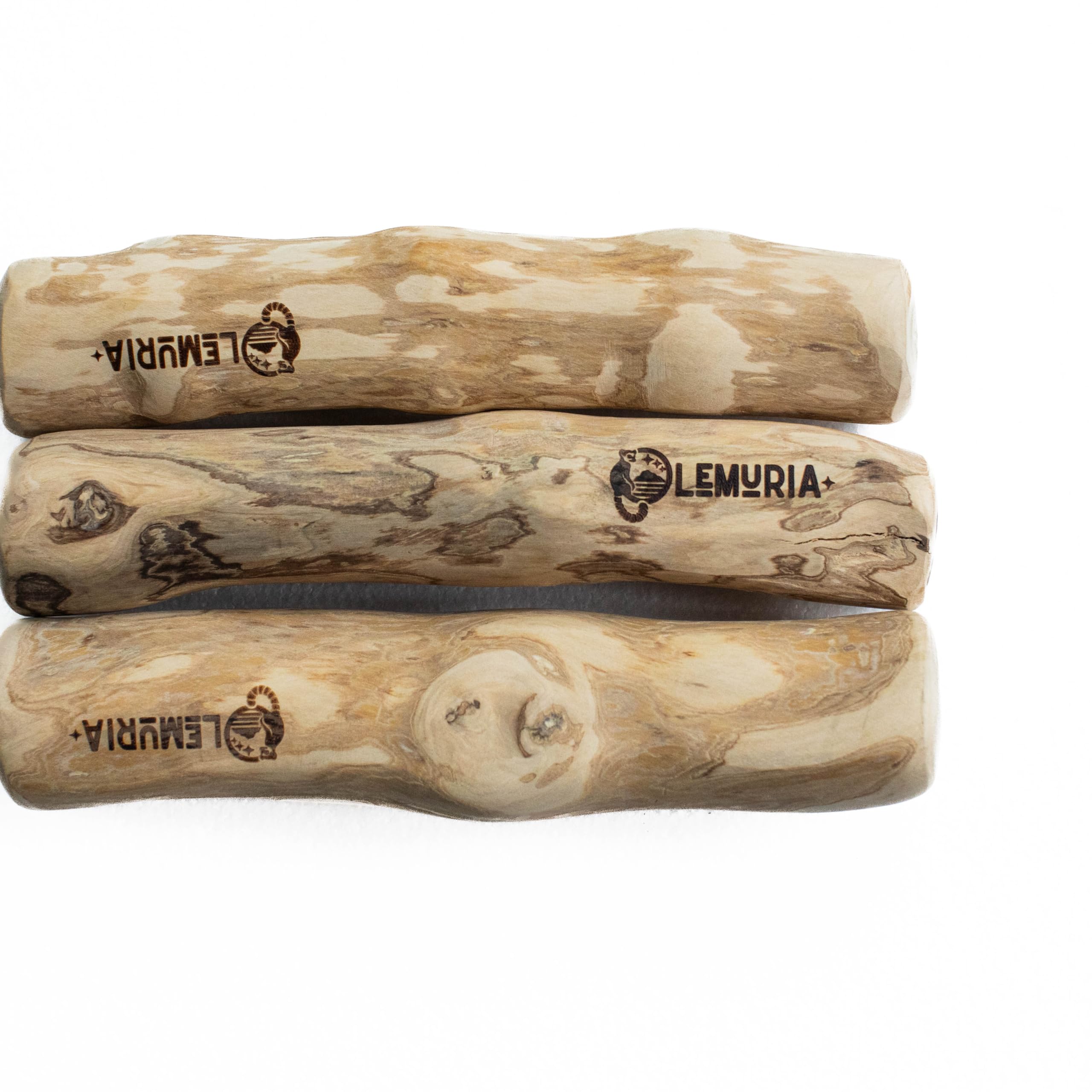 Lemuria Set Of 3 Coffee Wood Dog Chew Large Stick Toy, Natural Durable Real Wooden Bone Sticks For Dogs, Safe Dental Cleaning Ch