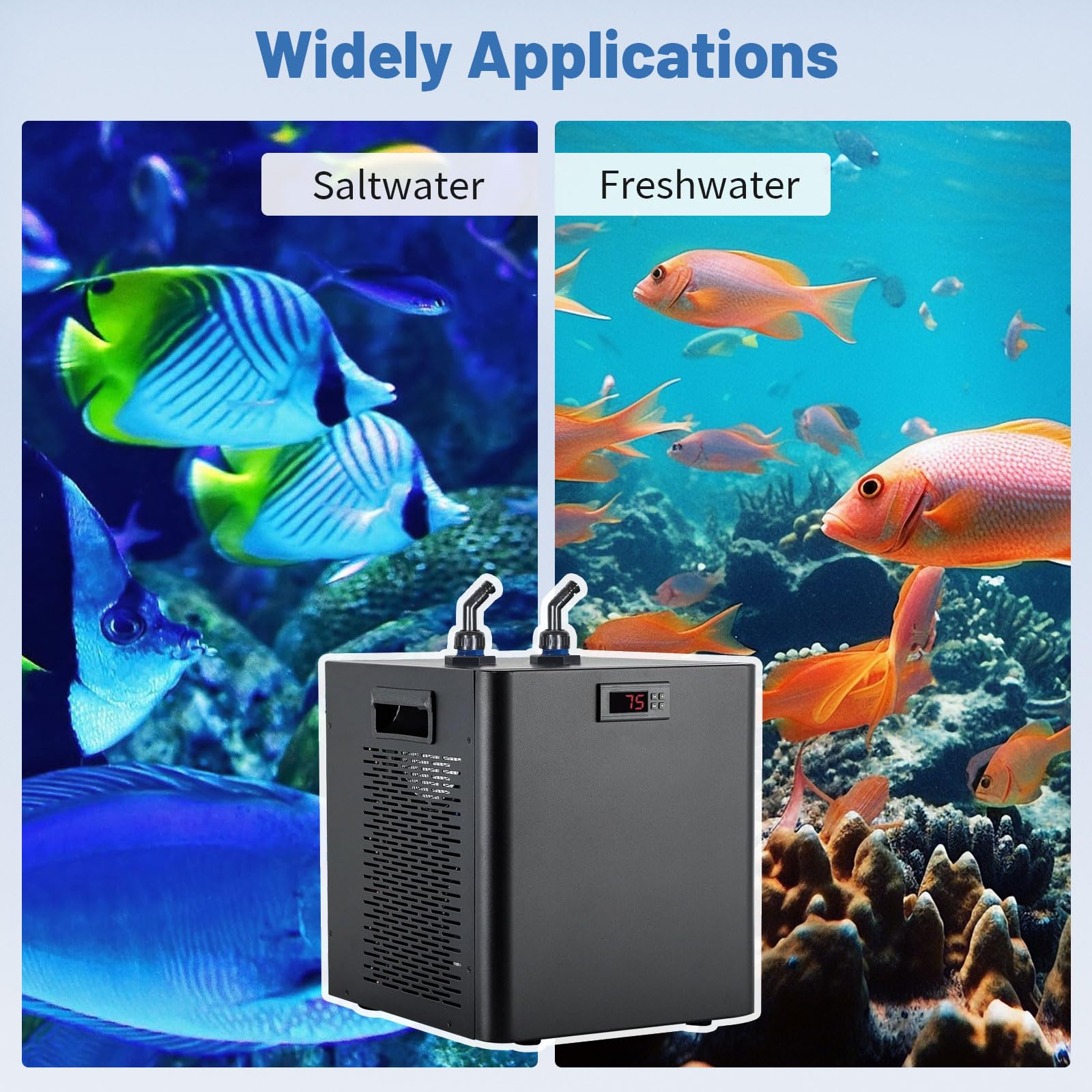 Dialorys 79 Gallon 1/3HP Aquarium Chiller - Energy Efficient Fish Tank Water Chiller for Axolotl, Freshwater & Saltwater Tanks,