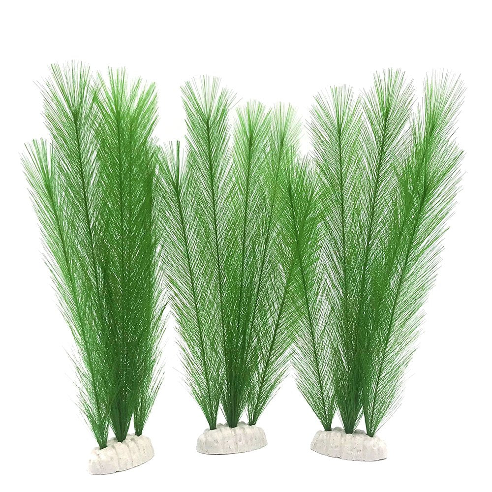 Begondis Aquarium Decorations 3Pcs Fish Tank Artificial Green Water Plants Made Of Silk Fabrics Plastic