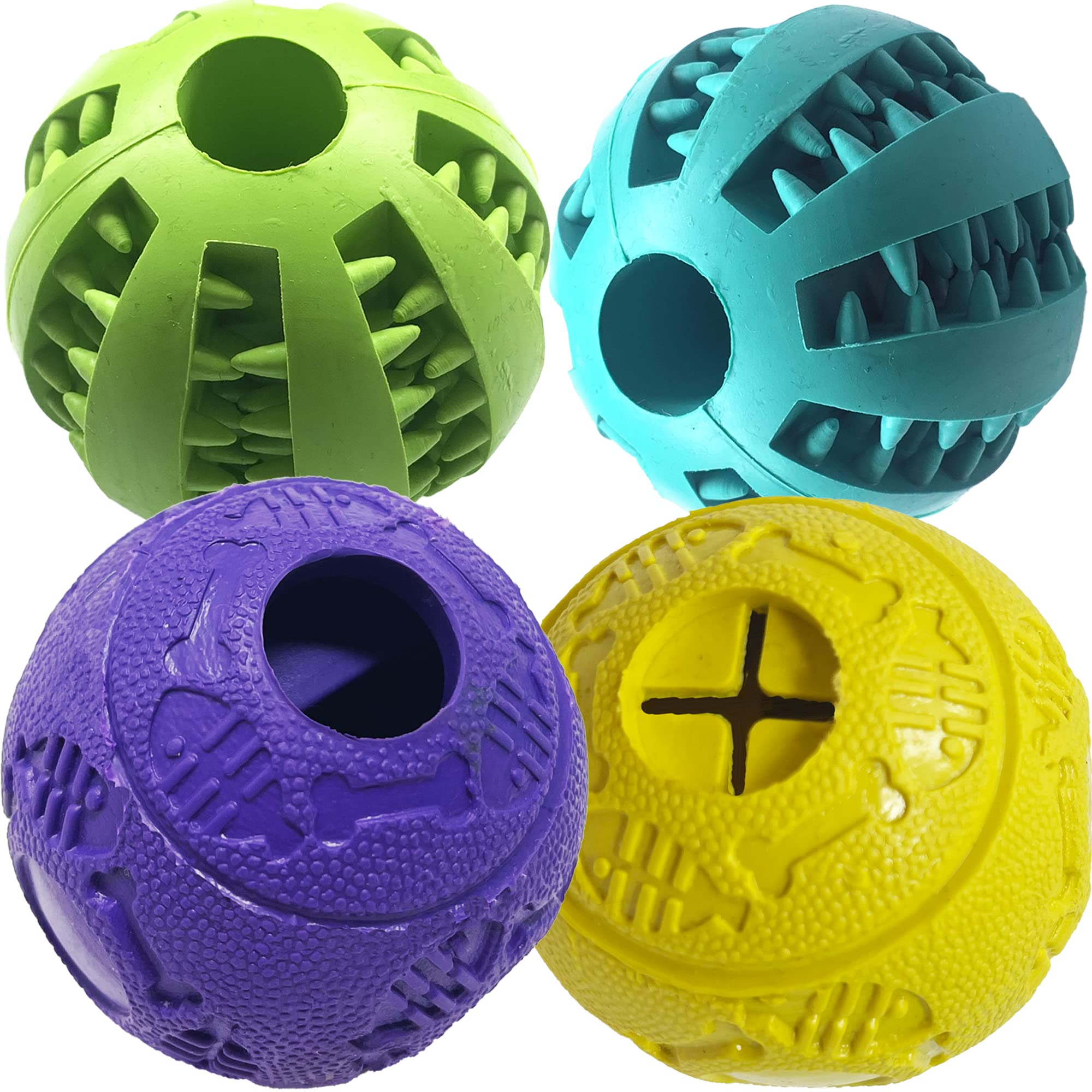 Jalousie Dog Puzzle Balls Dog Treat Dispensing Toy Non-Toxic Natural Rubber Puppy Chew Toys for Puppy PetTeething Puzzle Playing