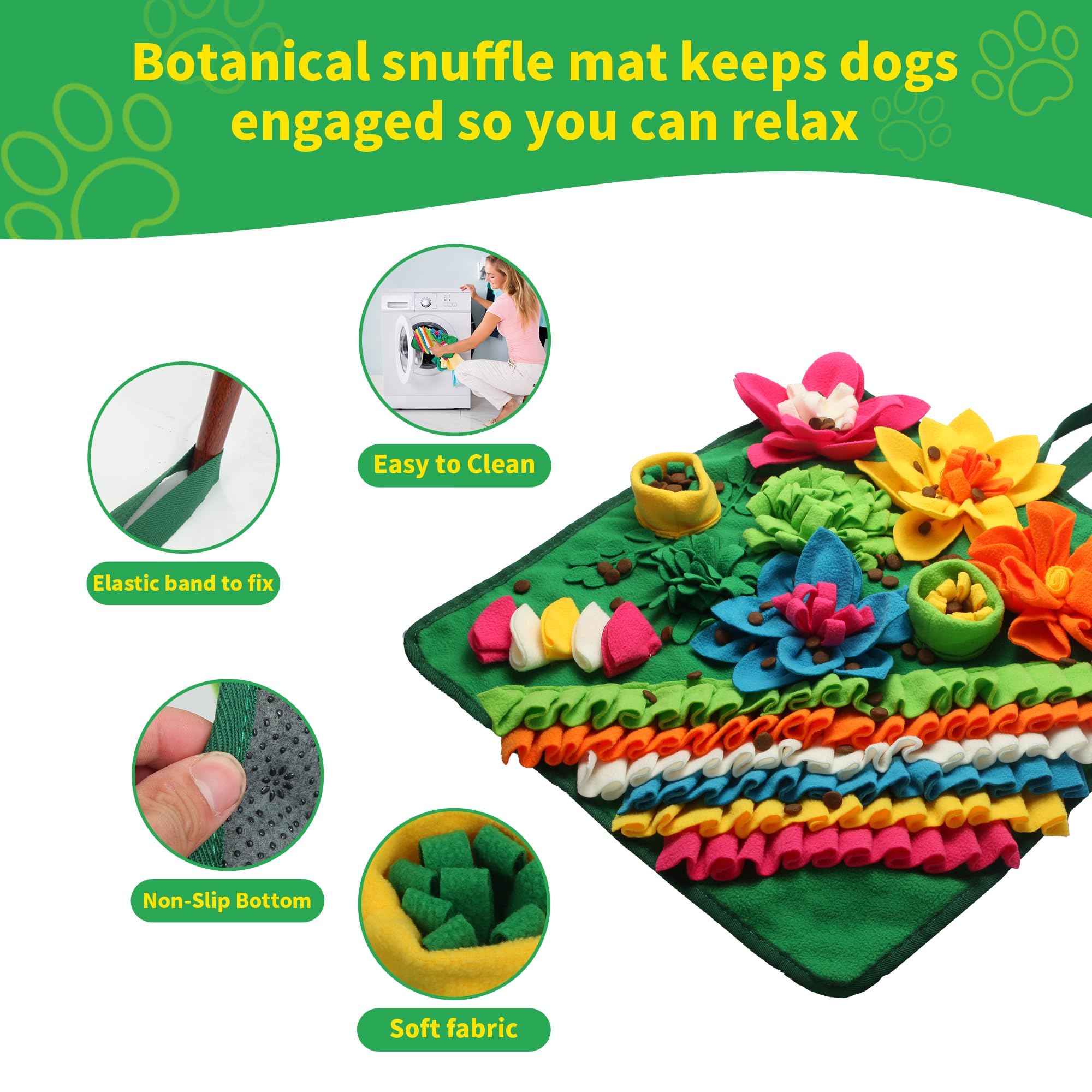 Banlangen Snuffle Mat for Dogs - Christmas Dog Interactive Puzzle Toy for Mental Stimulation, Anxiety Relief & Slow Feeding, Fun