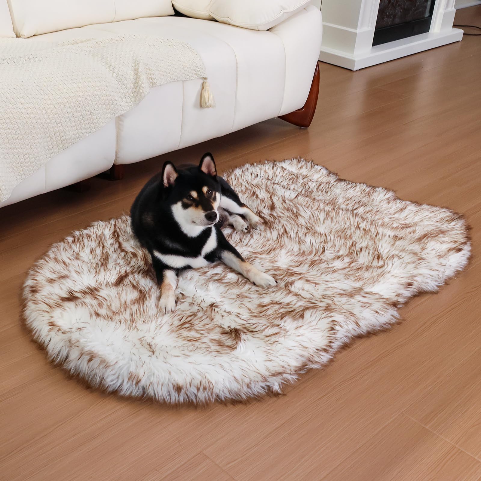 Walnest Faux Fur Dog Bed 50X30 In Memory Foam Dog Bed With Soft Fluffy Machine Washable Faux Fur Cover, Plush Orthopedic For Sma