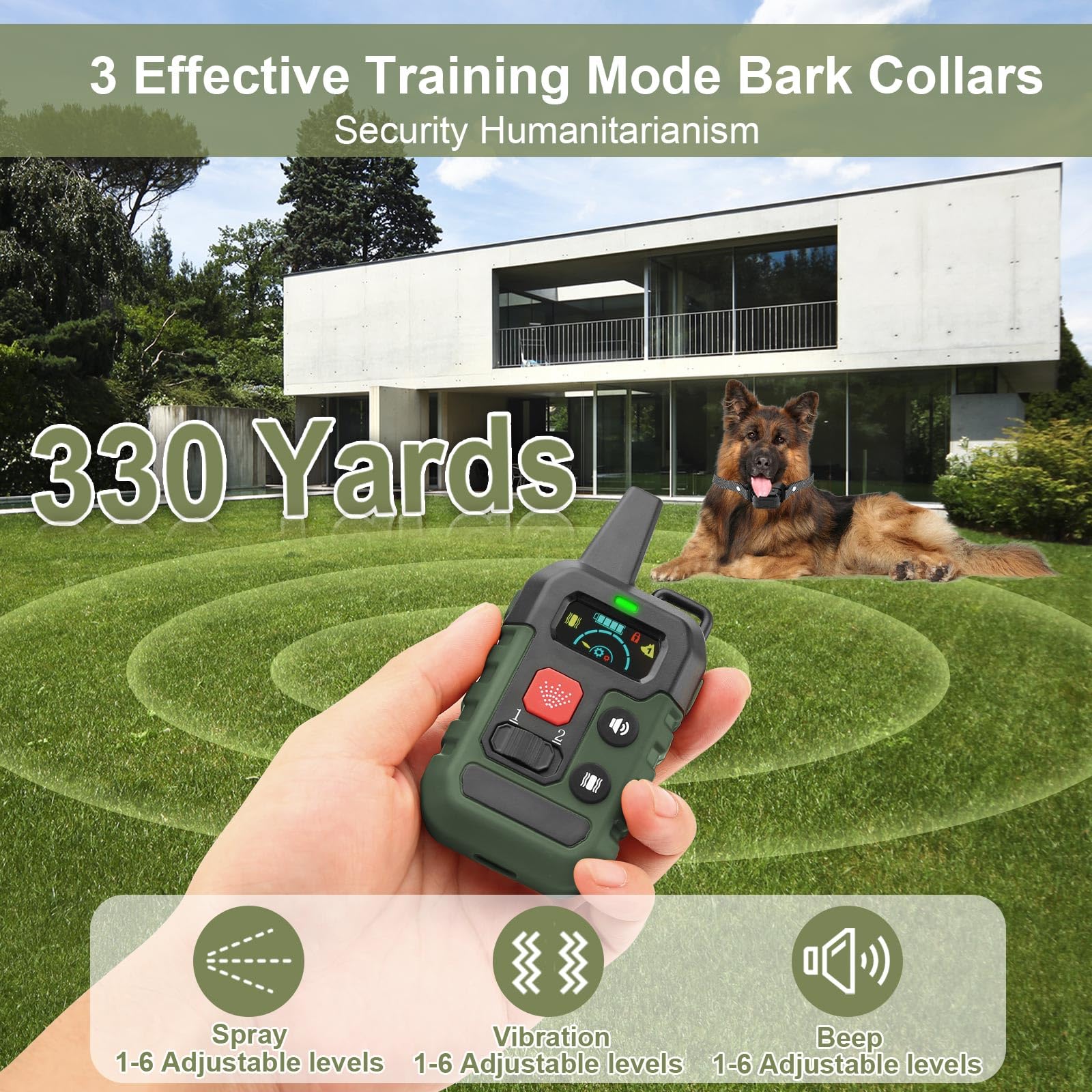 Citronella Training Collar For Dog [2*Collar, No Automatic] Citronella Dog Bark Collar With Beep/Vibration/Spray 4 Mode & 6 Adju