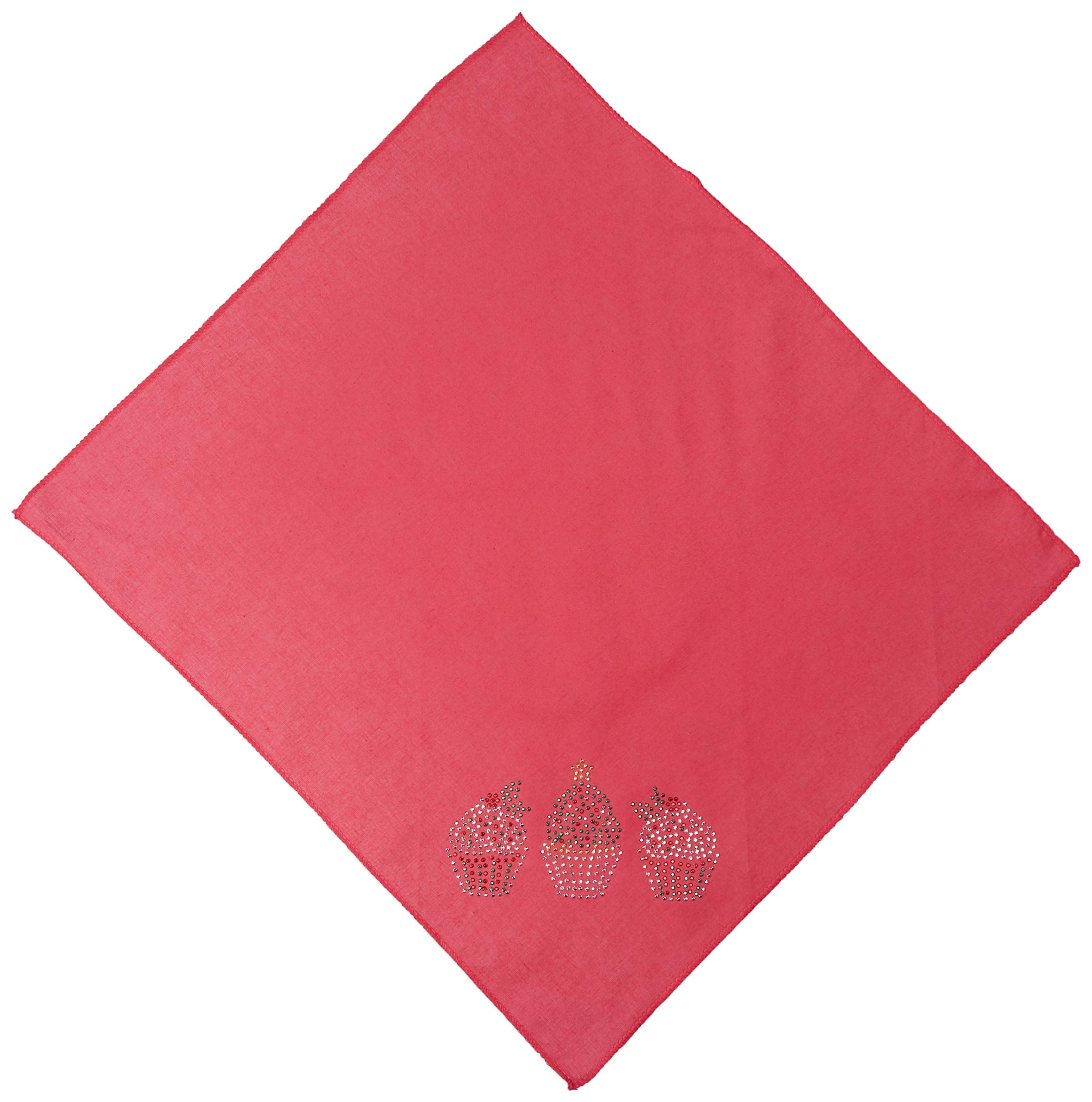 Christmas Pet and Dog Bandana Rhinestone, Christmas Cupcakes Bright Pink Small