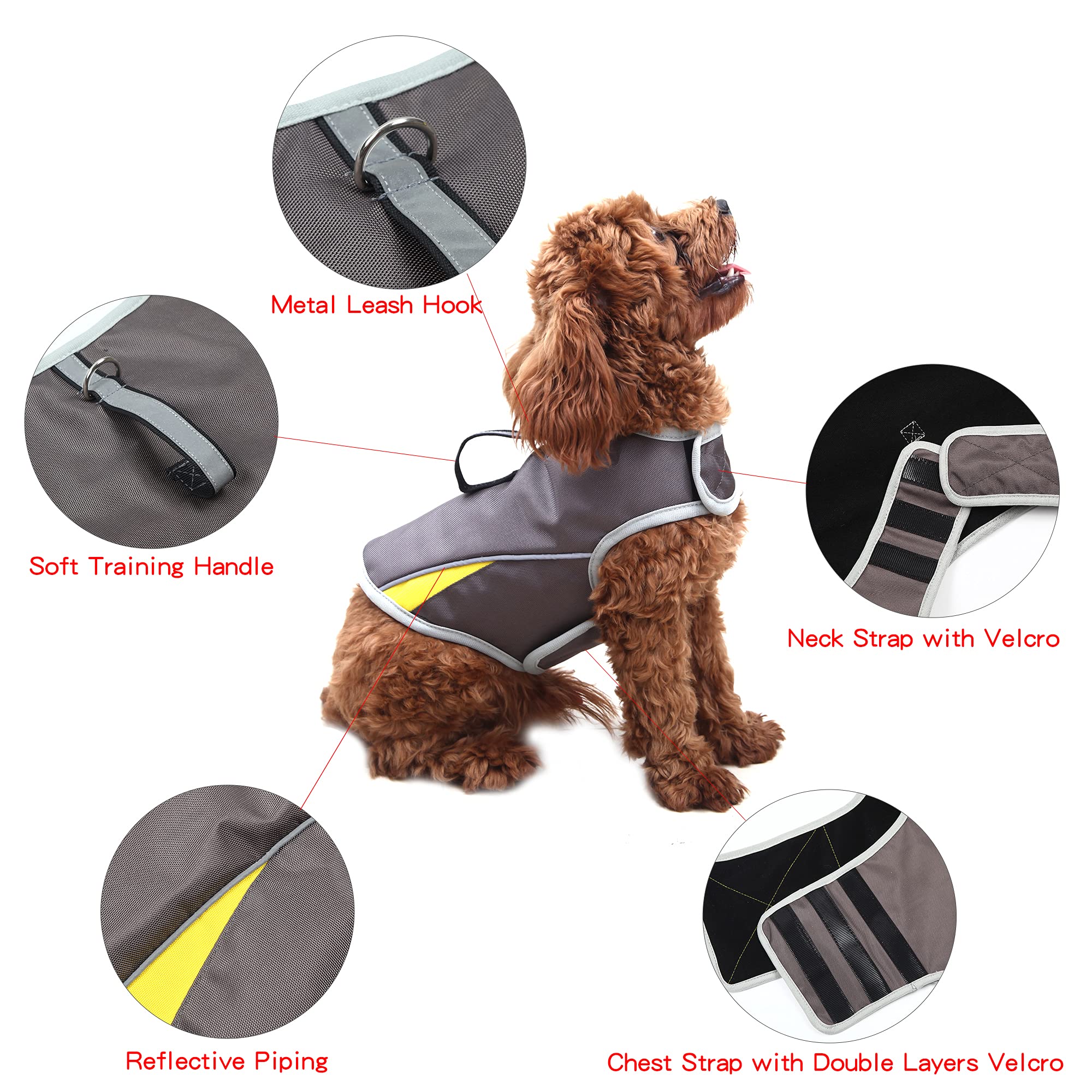 Dog Anxiety Jacket Keep Calming Vest Thunder Coat with D-Ring and Training Handle for Small Dogs