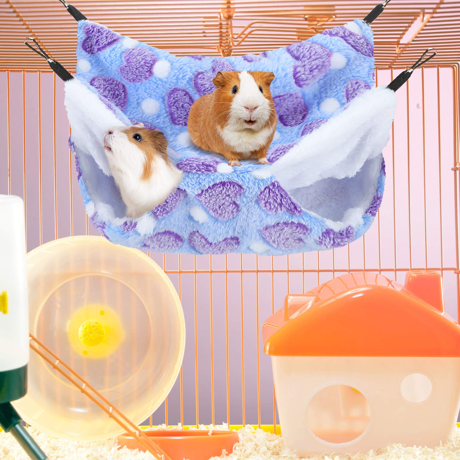 Boao 2 Pcs Guinea Pig Rat Hammock Hamster Hanging Hammock/ Accessories For Small Animals Chinchilla Parrot Sugar Glider Ferret (