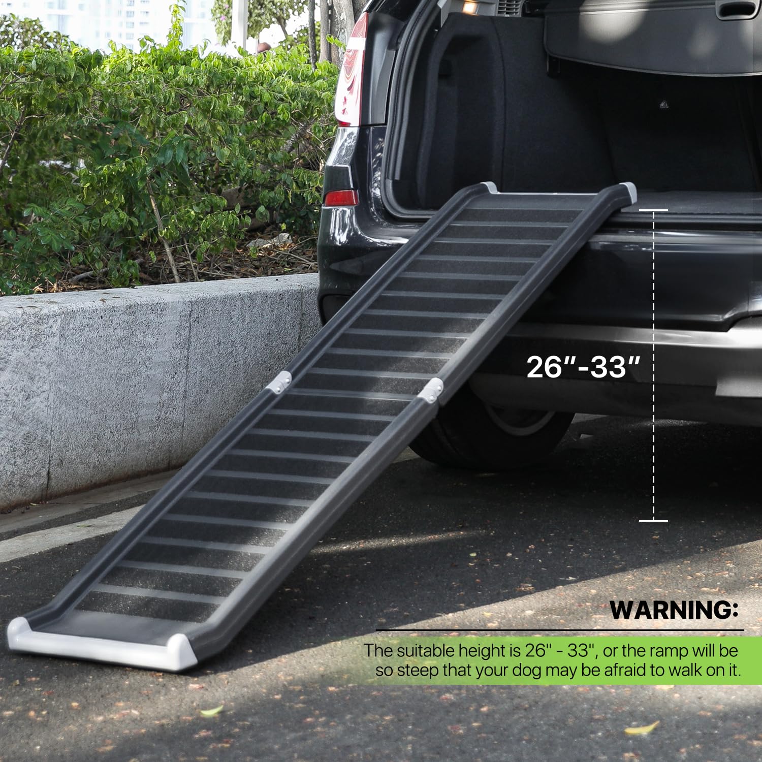Magshion Folding Dog Ramp For Large Dogs, 63 L Portable Pet Ramp For Cars & Trucks, Non Slip, Metal Frame, Raised Siderails, E