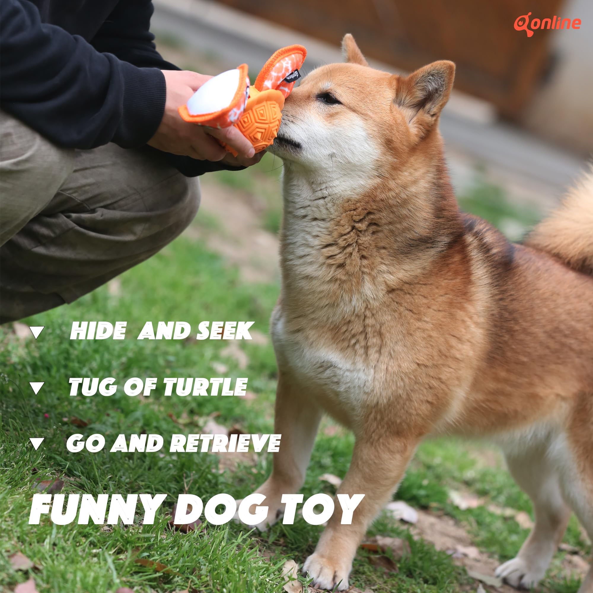 Qonline Chew Toys For Aggressive Chewers Dog,Puppy Teeth Chew Toys Durable Rubber Tpr Material Chew Toys Turtle Shape Dog Toys W