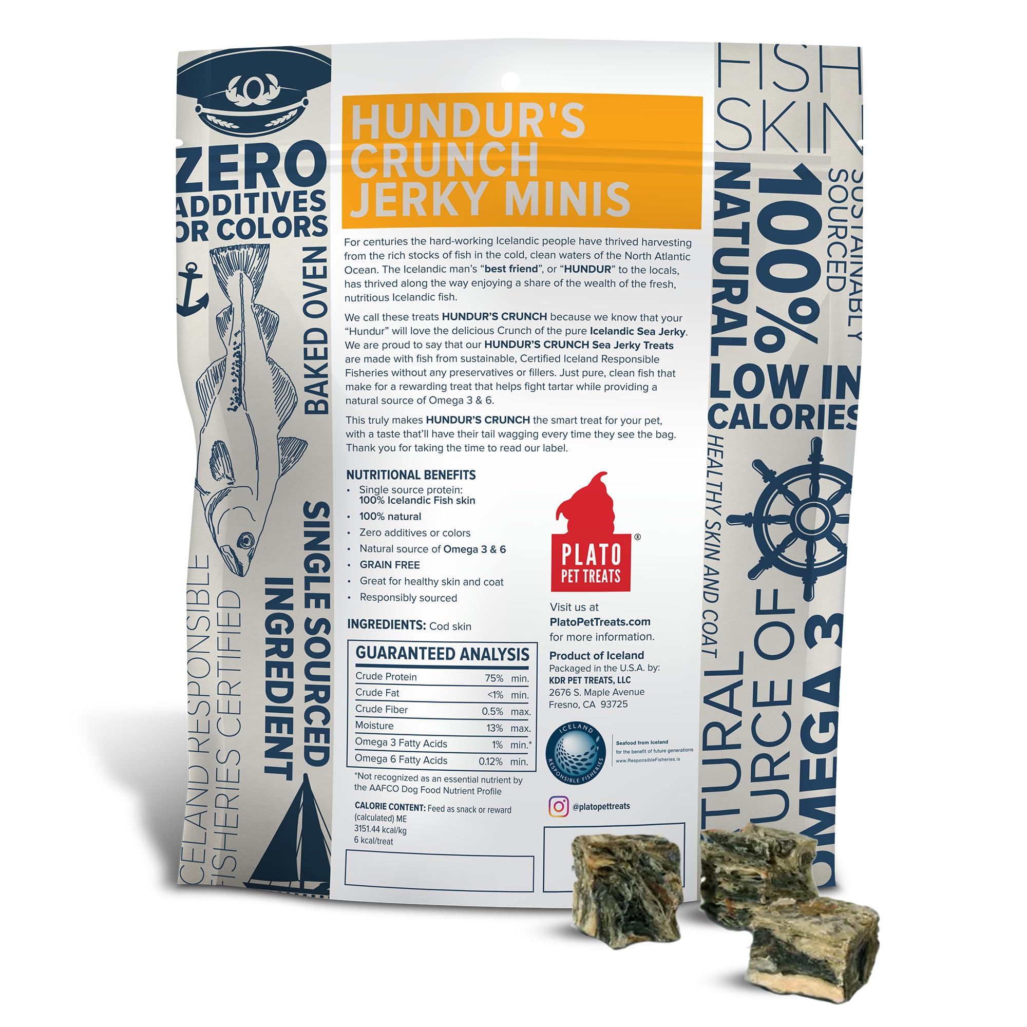 PLATO Hundurs Crunch Jerky Minis 10oz, Natural (859554001397)