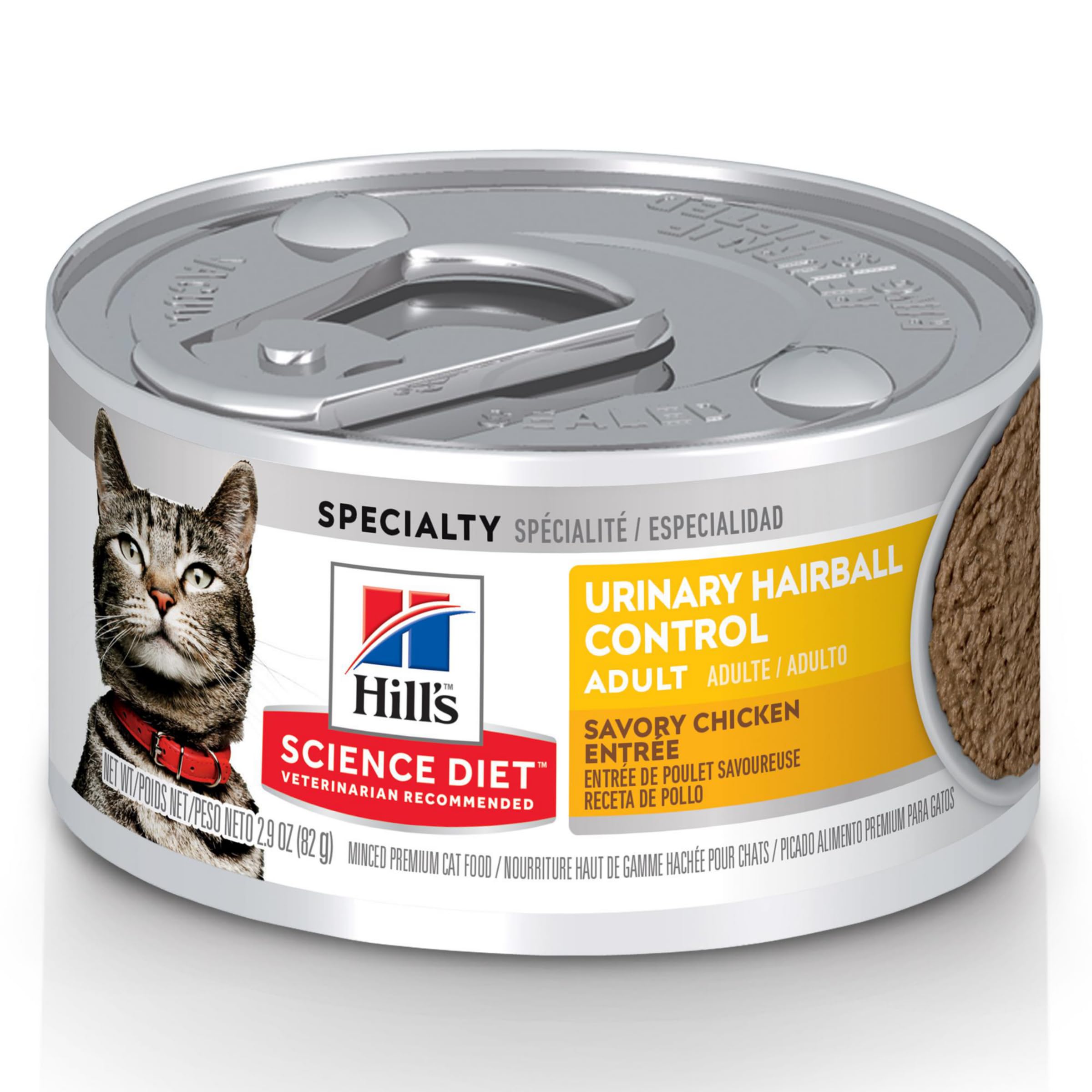Hills Science Diet Urinary Hairball Control, Adult 1-6, Urinary Track Health & Hairball Control Support, Wet Cat Food, Chicken 