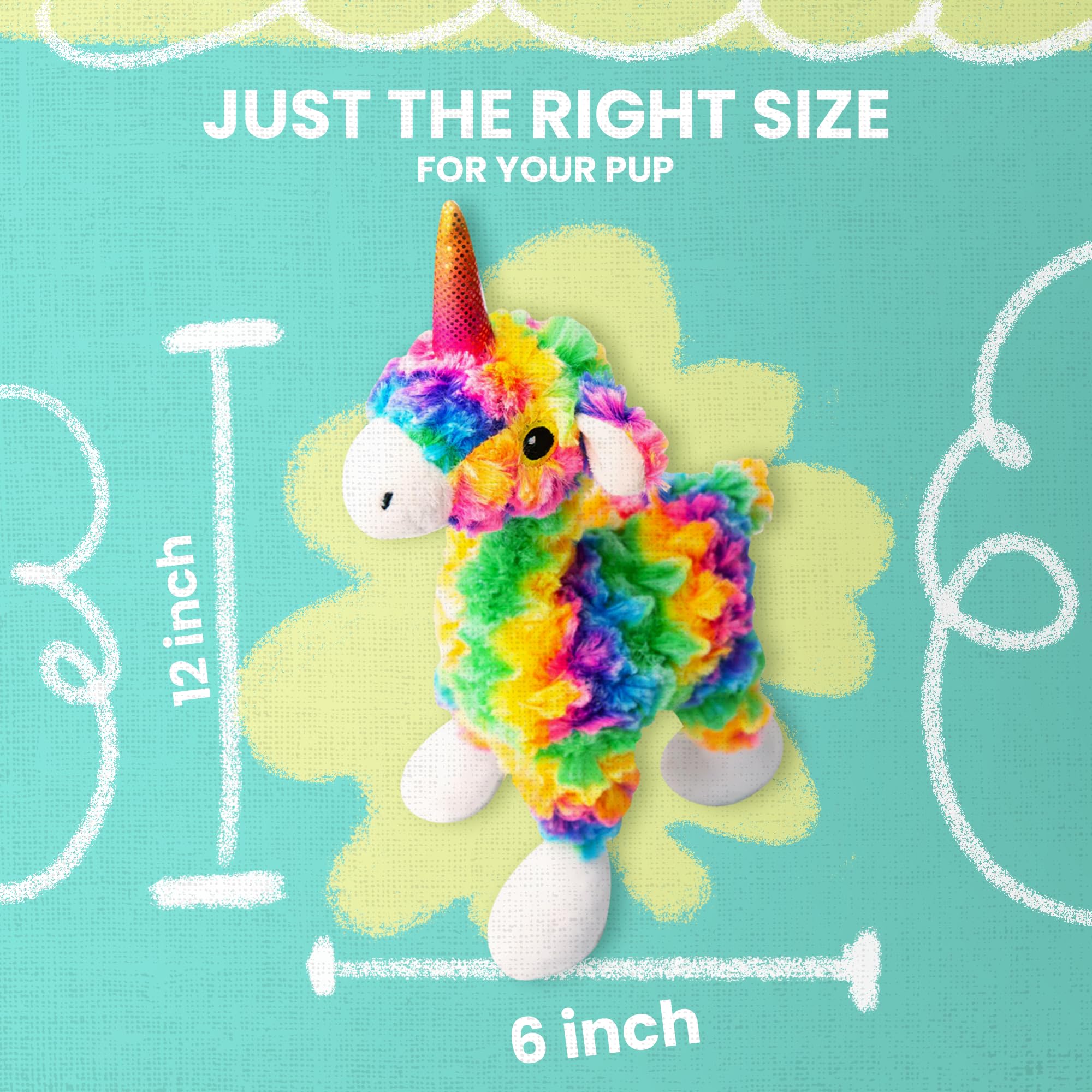Snugarooz Momma Llama Dog Toy With Repair Patch – Soft Tie-Dye Plush - Iridescent Horn - Crinkle & Squeaker – Perfect Cuddle Buddy