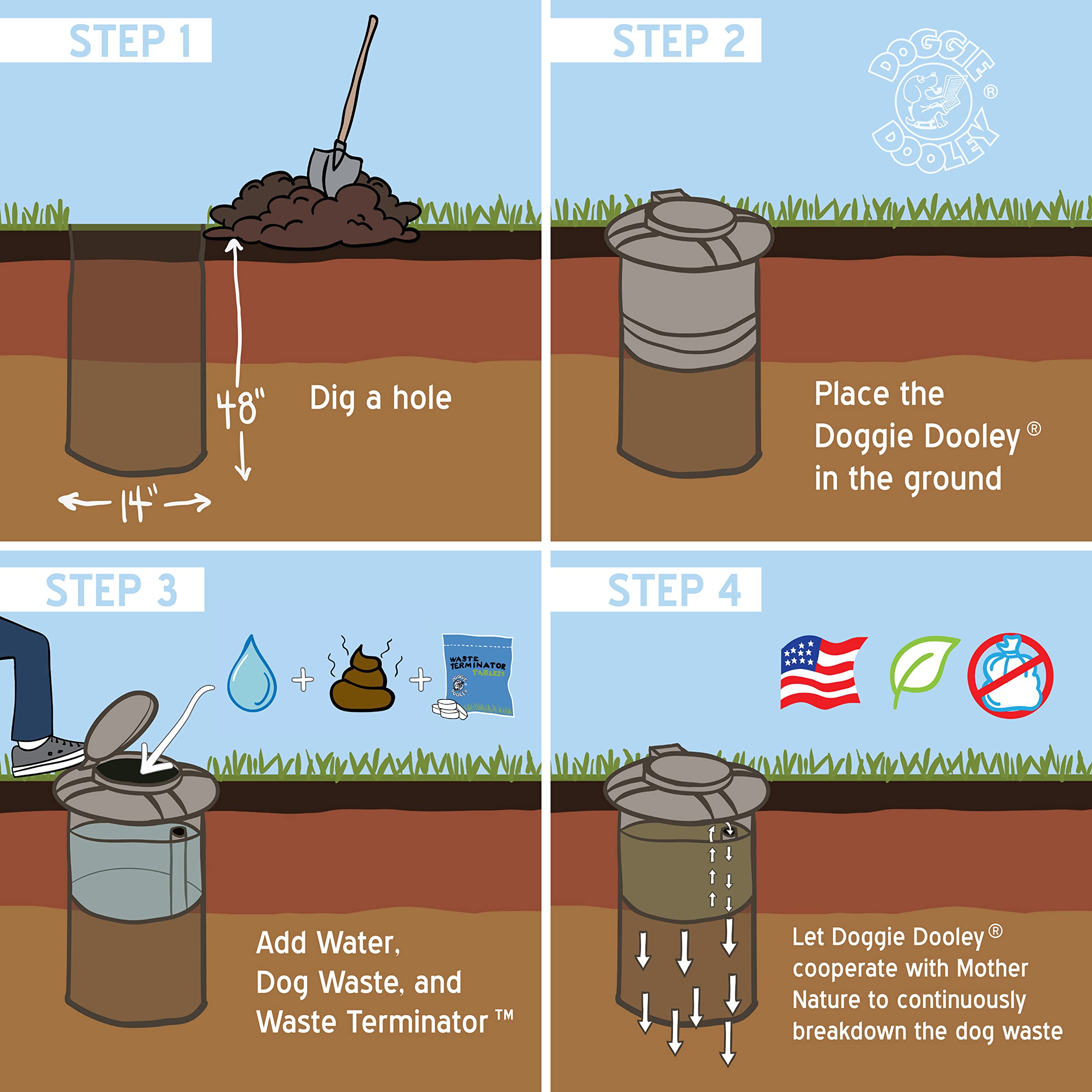 Doggie Dooley 3000 Septic-Tank-Style Pet-Waste Disposal System