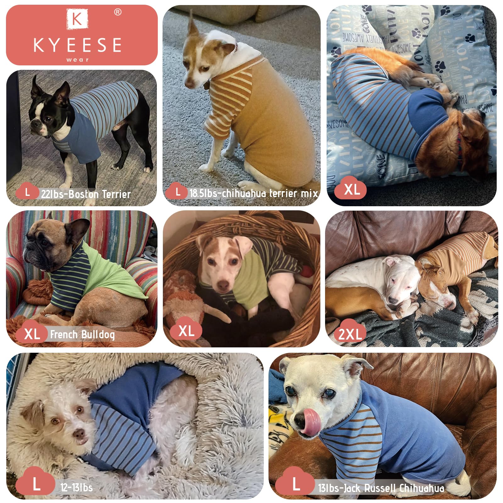 Kyeese 2Pack Dog Sweaters Stretchy Fleece Dog Sweater Dog Coats Large Dog Sweater Dog Clothes Soft Dog Sweater Large Size Dog Do