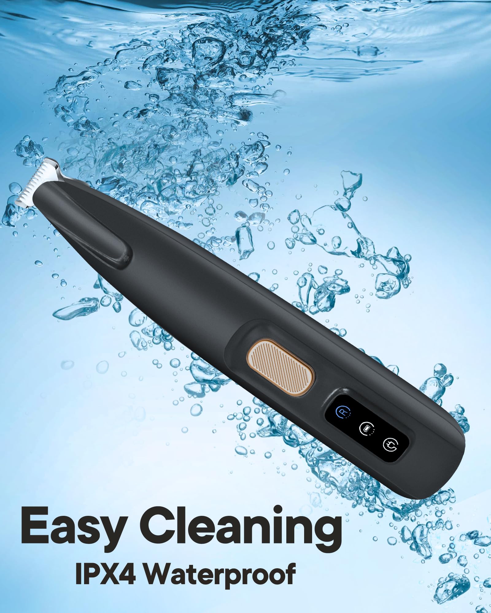 FURBONA Upgraded Dog Paw Trimmer with LED Light, 18 mm Widen Blade, 35 dB Low Noise, LED Display, Fully Waterproof, Rechargeable