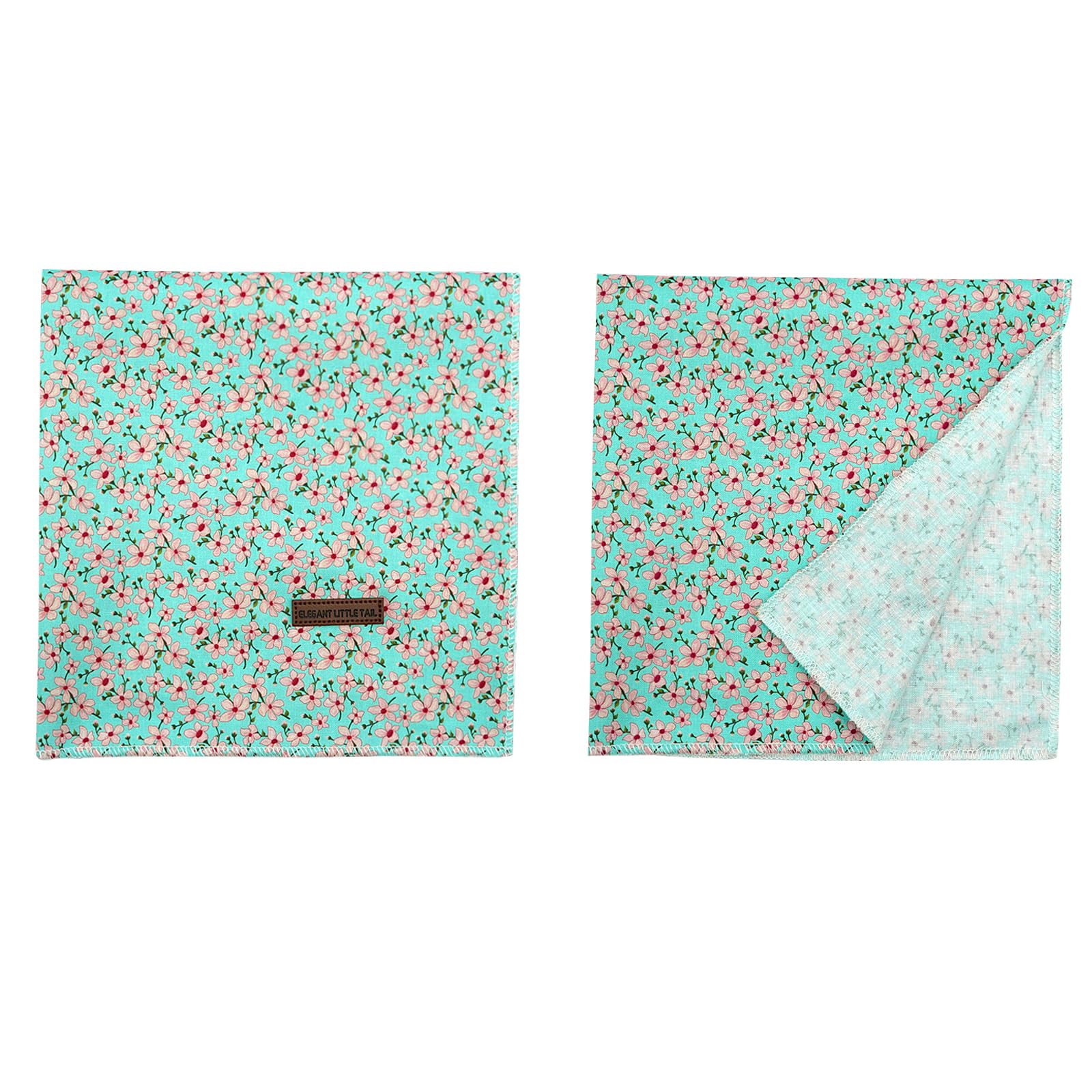 Elegant Little Tail Dog Bandana, Spring Cotton Dog Bandana Floral Print Adjustable Dog Scarf Handkerchief Boy Dog Bibs Scarf For