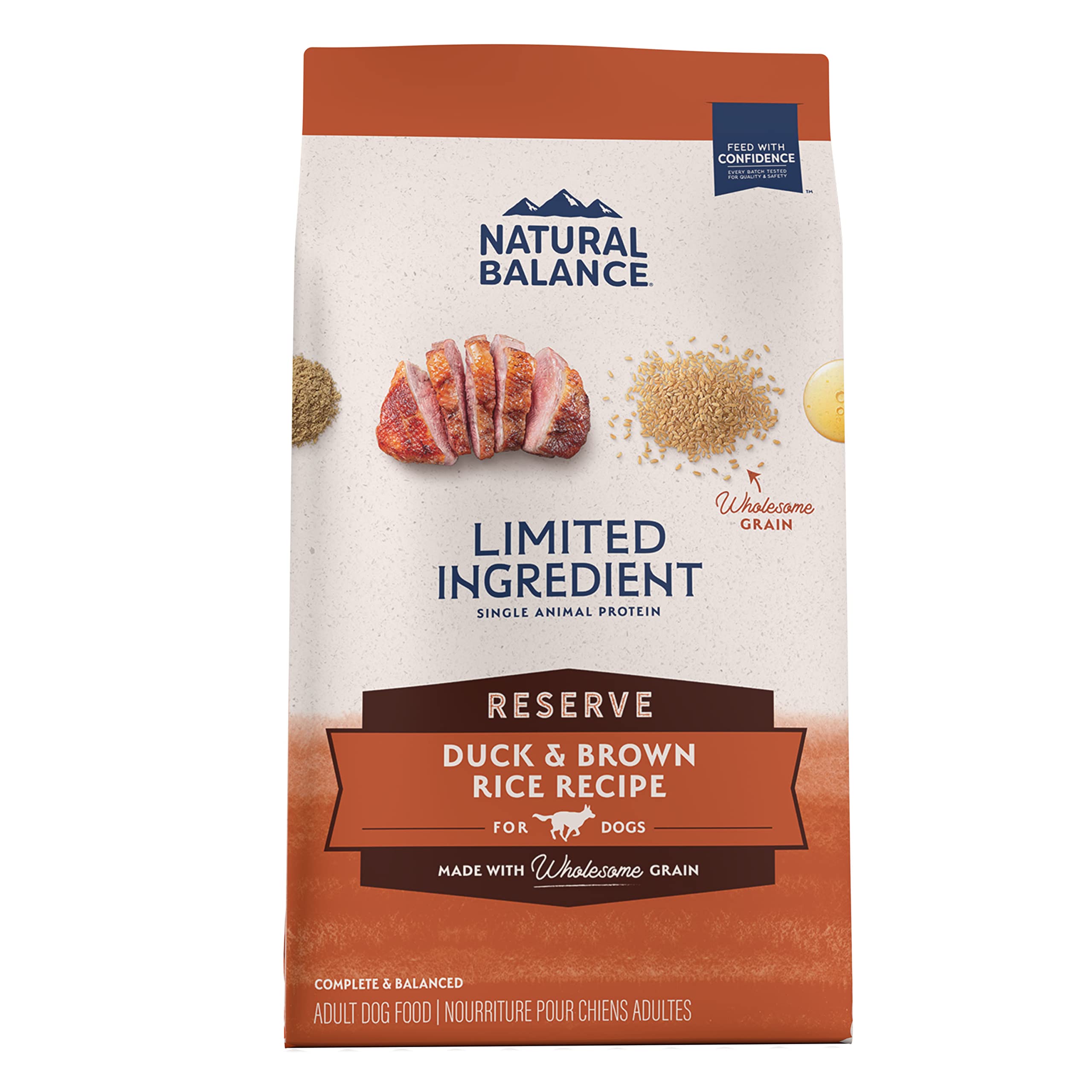 Natural Balance Limited Ingredient Adult Dry Dog Food with Healthy Grains, Reserve Duck & Brown Rice Recipe, 12 Pound (Pack of 1