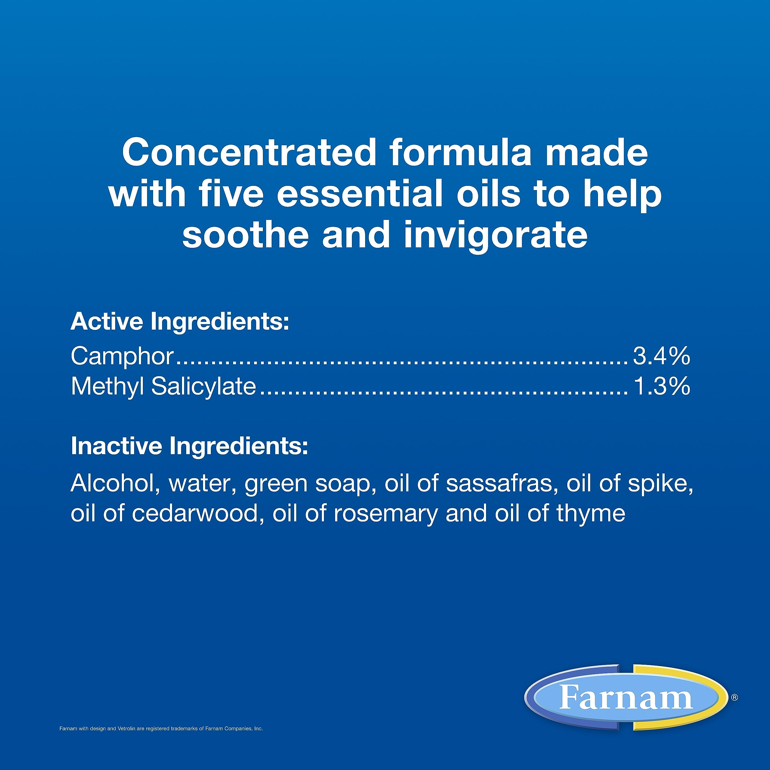 Farnam Vetrolin Horse Liniment, 128 oz - Muscle Soreness & Inflammation Relief, Reduces Swelling, White Color