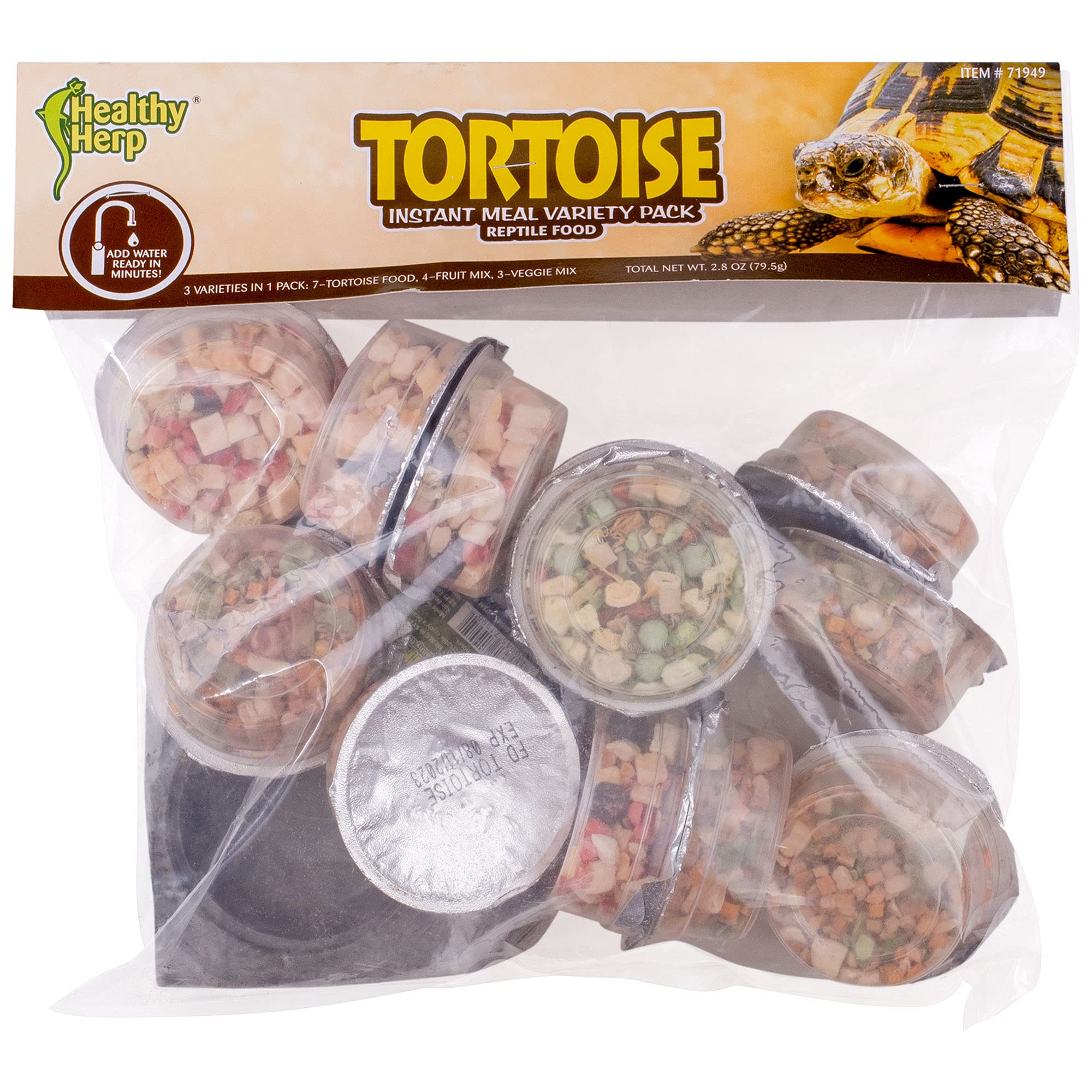 Healthy Herp Tortoise Food Instant Meal for Reptiles - Nutritious Turtle Food, Tortoise Habitat Accessories - Made in USA - for 