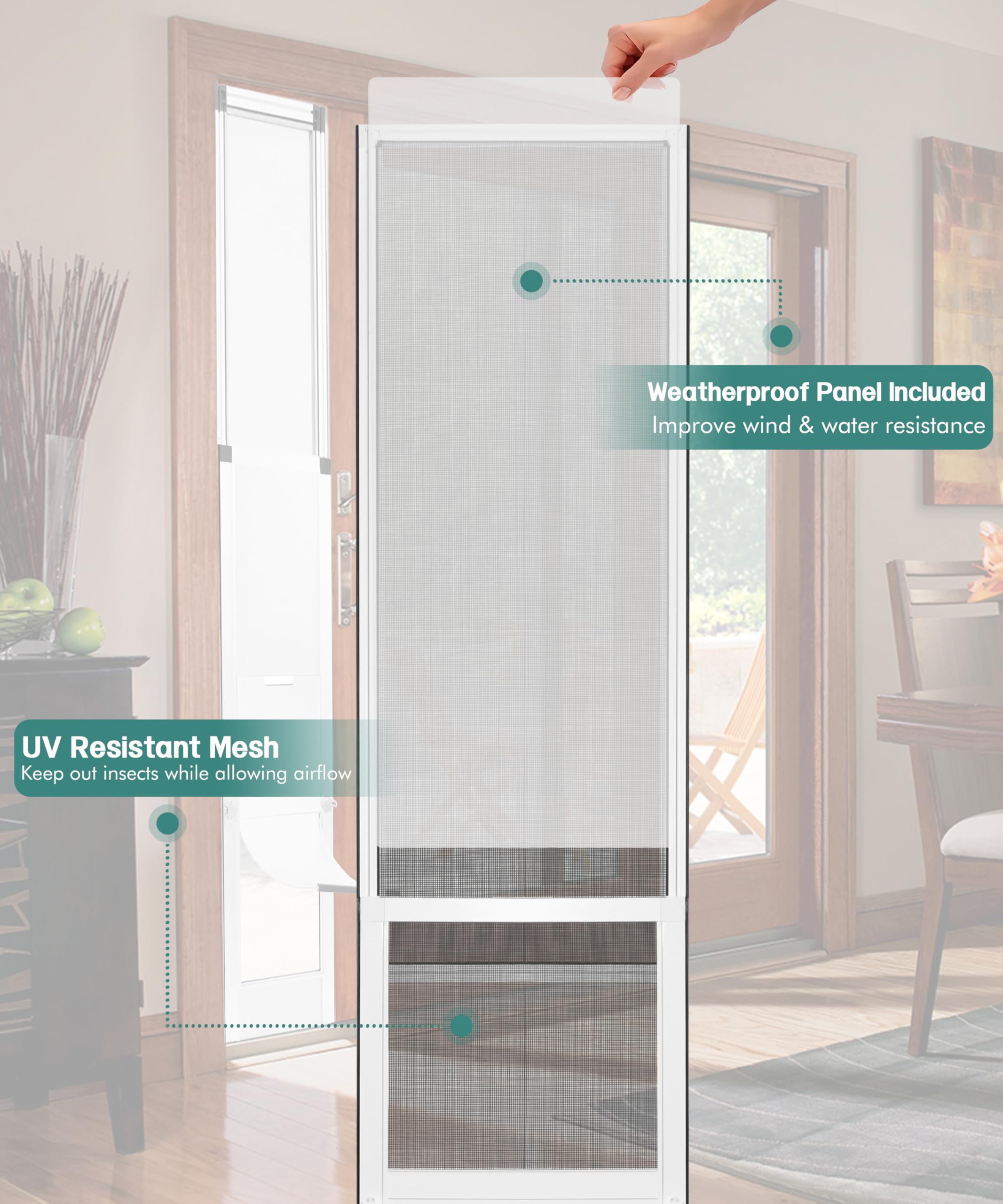 Fantrek Extra Large Dog Door For Sliding Door - X Large Dog Door For Sliding Glass Door - Pet Door For Patio Slider Insert