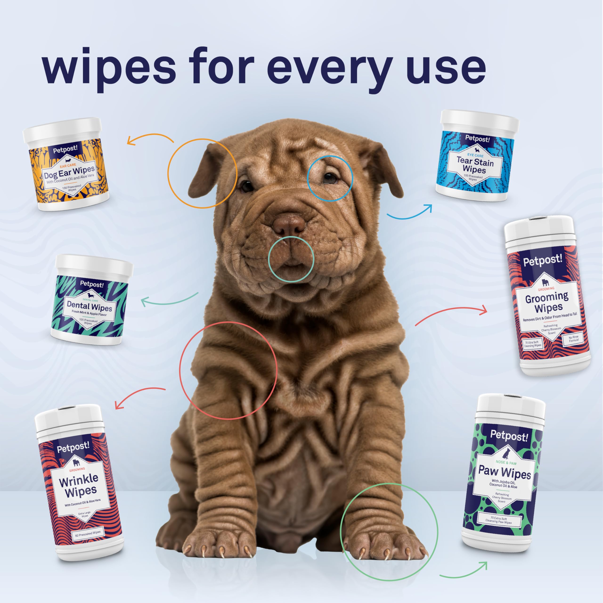 Petpost Large Dog Ear Cleaner Wipes | Ultra Soft XL Cotton Pads in Coconut Oil Aloe Solution | Remedy for Dog Ear Rinse & Cleans