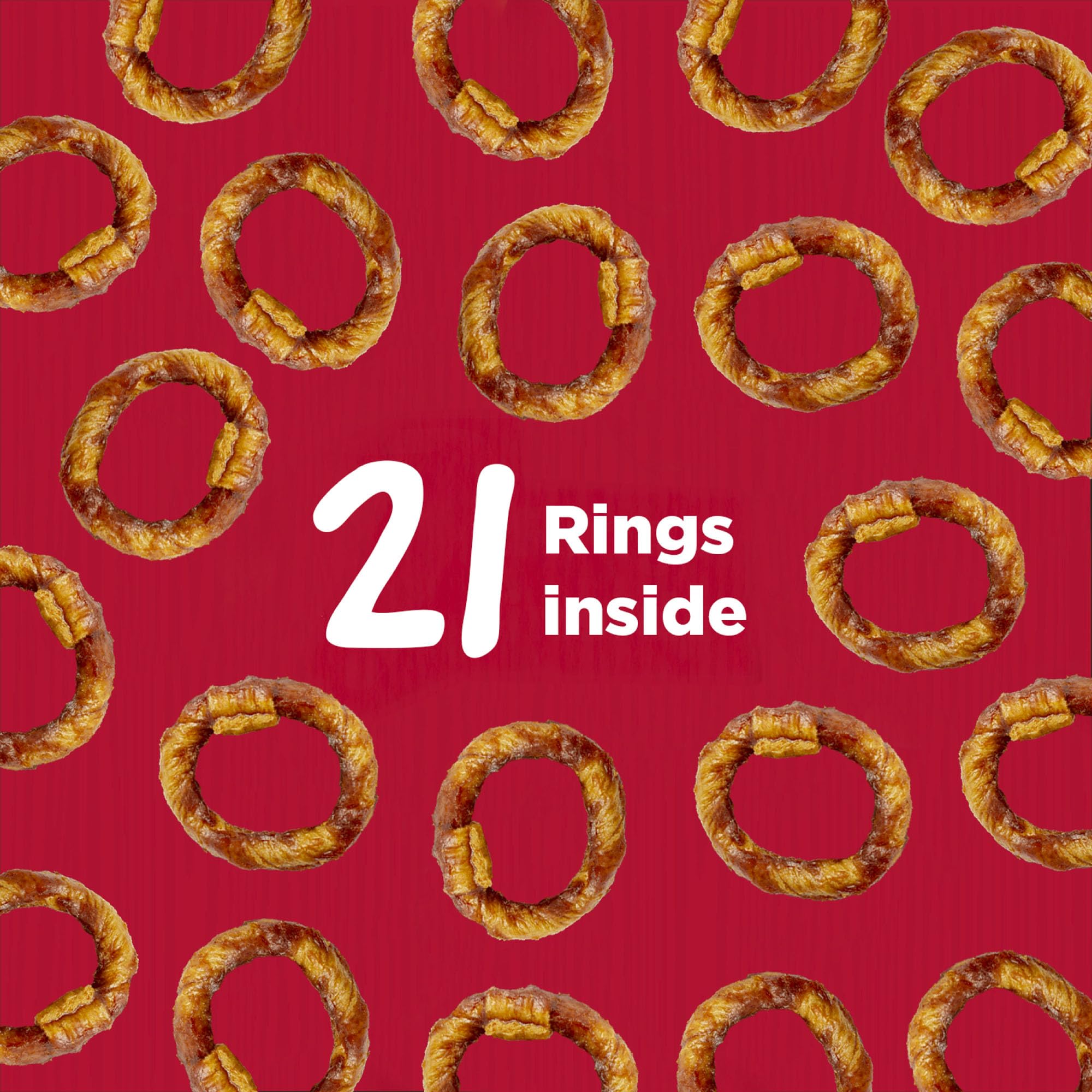 Country Kitchen Rawhide Free Rings Dog Chews, Made with Real Beef, 21 Count