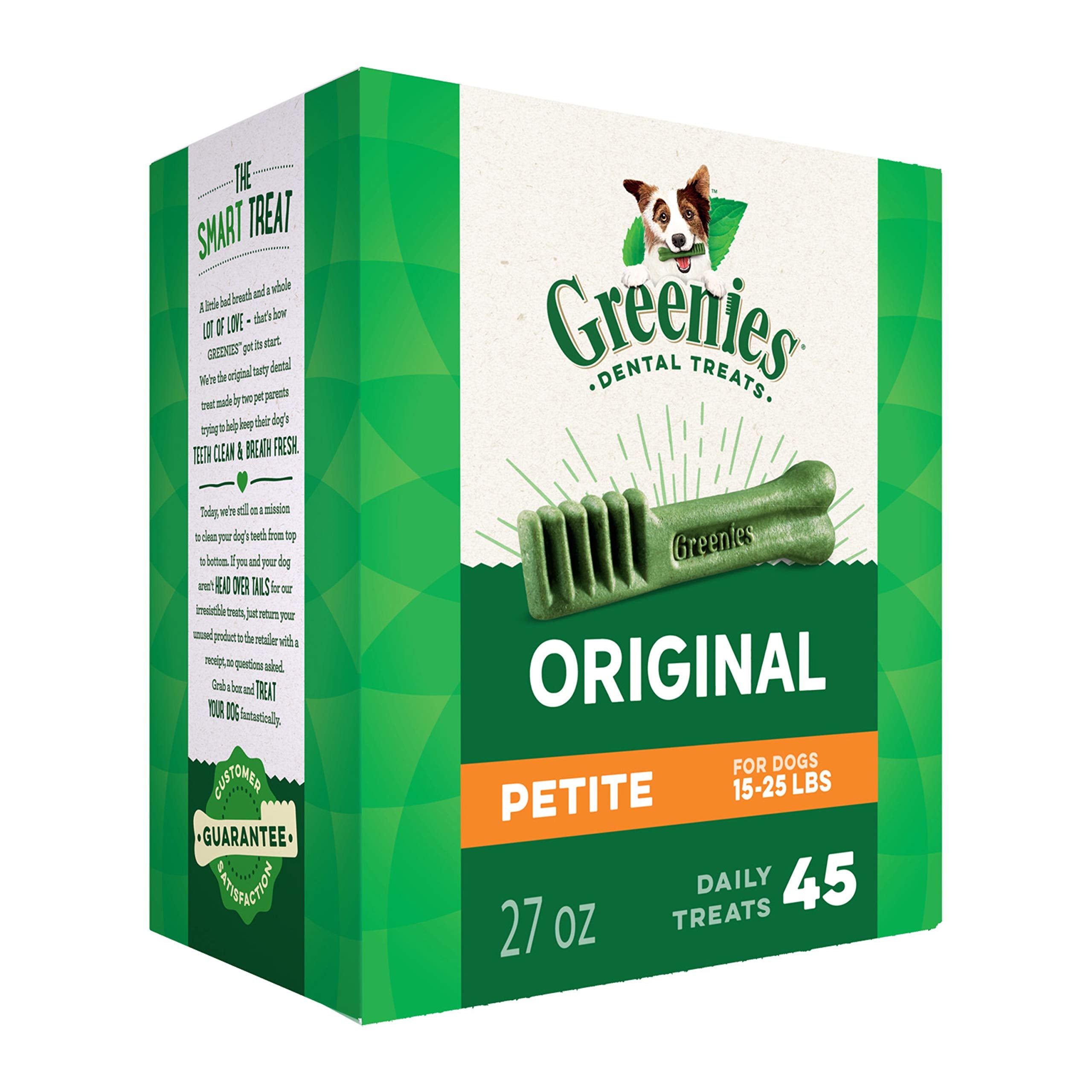 GREENIES Dental Chews Petite Treats for Dogs - TREAT-PAK Package 27 oz. 45 Treats