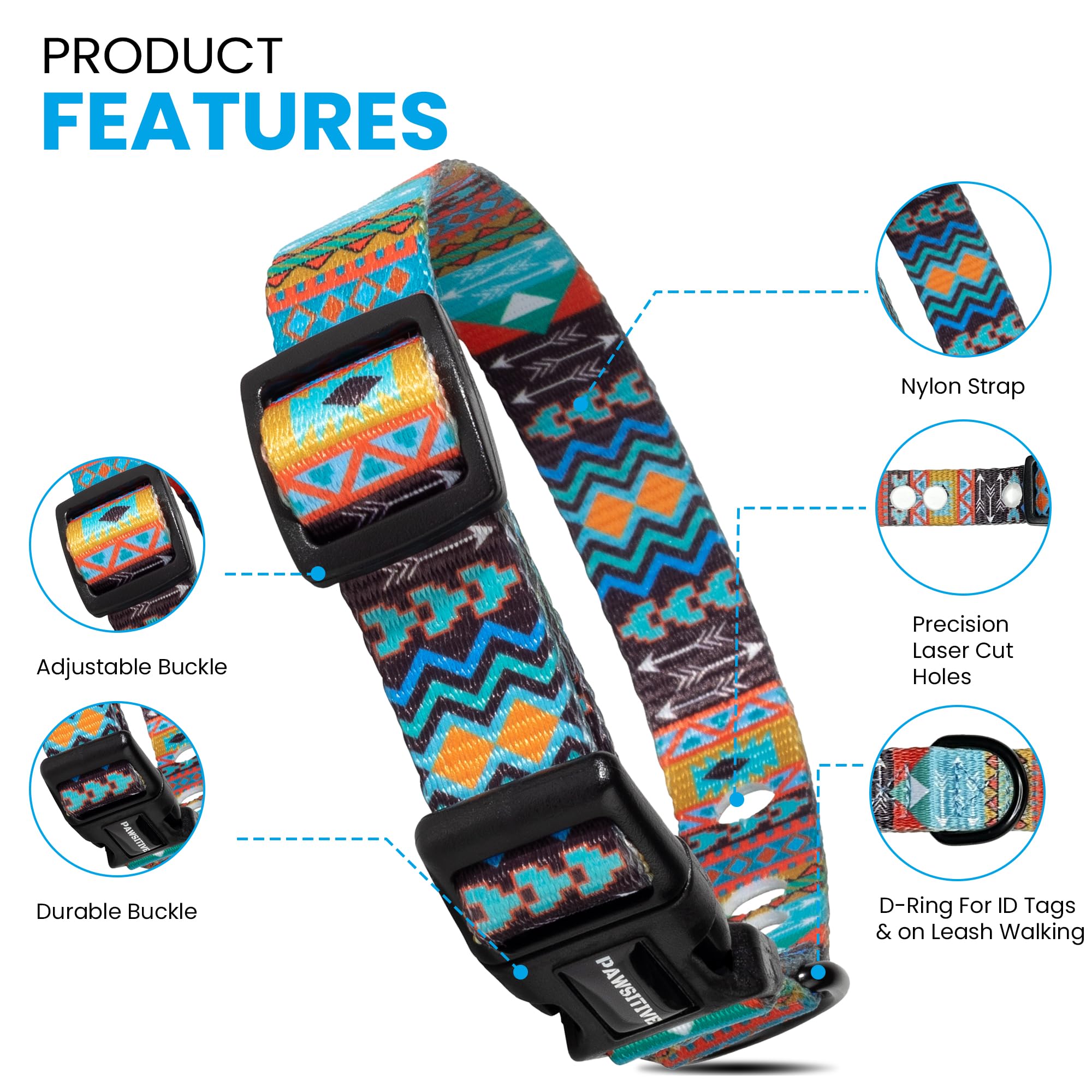 E Collar Replacement Strap - Shock, Fence & Invisible Fence Compatible, Fits Most PetSafe Collars (Large, Black Flower)