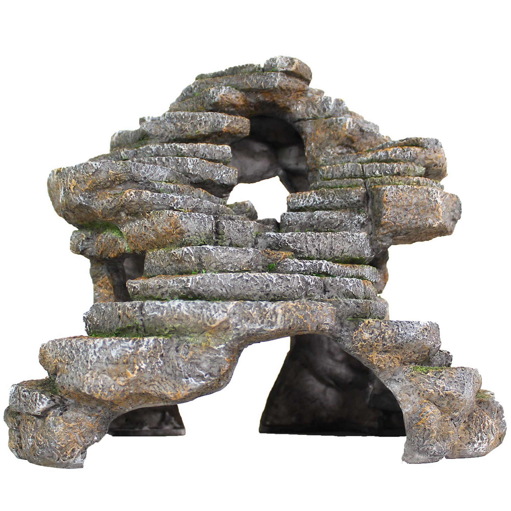 Penn-Plax Reptology Shale Scape Step Ledge & Cave Hideout - Decorative Resin for Aquariums & Terrariums - Great for Reptiles, Am